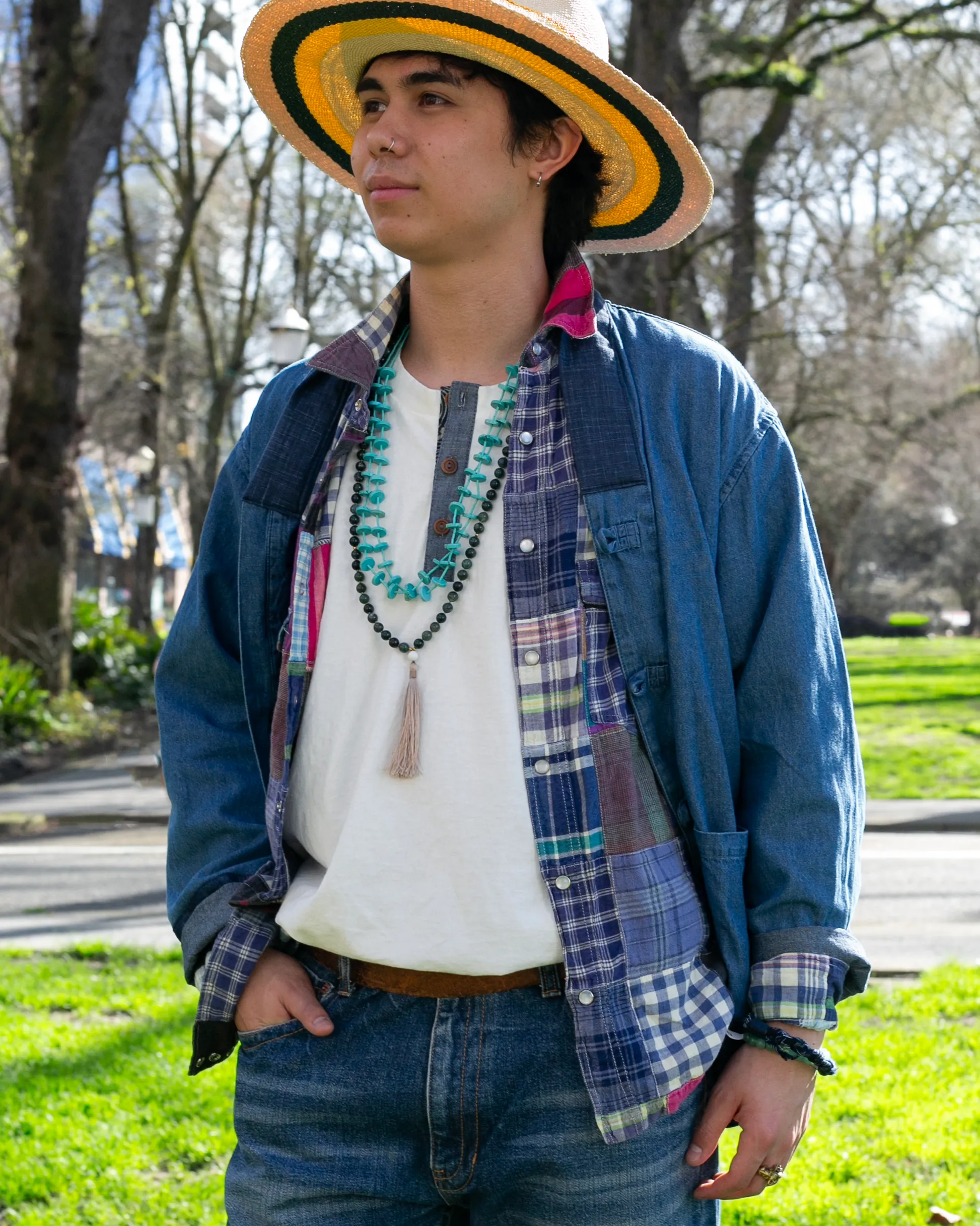 US Vintage Button Up Shirt, Allix, Multi Purple Plaid - L sold by Kiriko product image thumbnail 2