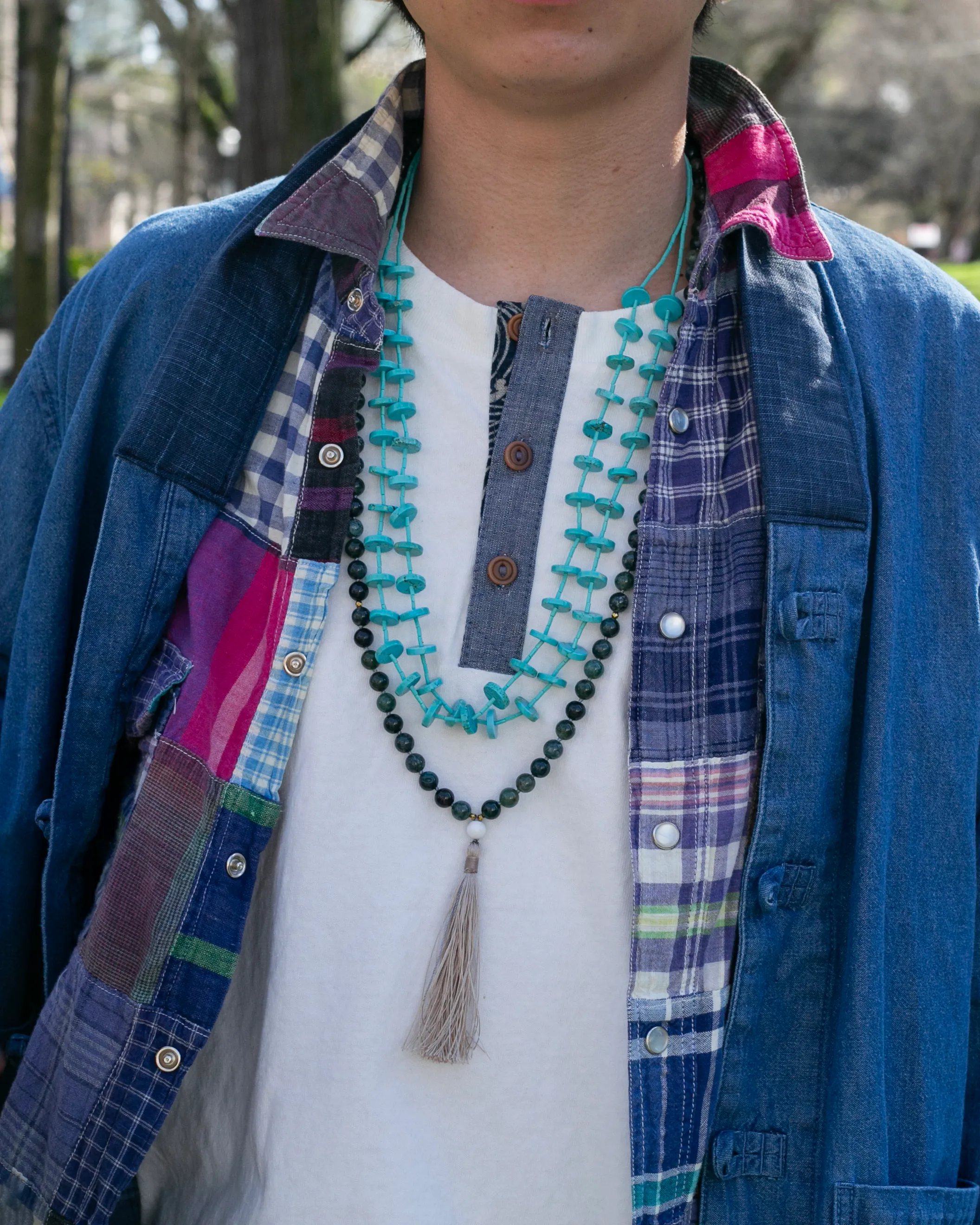 US Vintage Button Up Shirt, Allix, Multi Purple Plaid - L sold by Kiriko