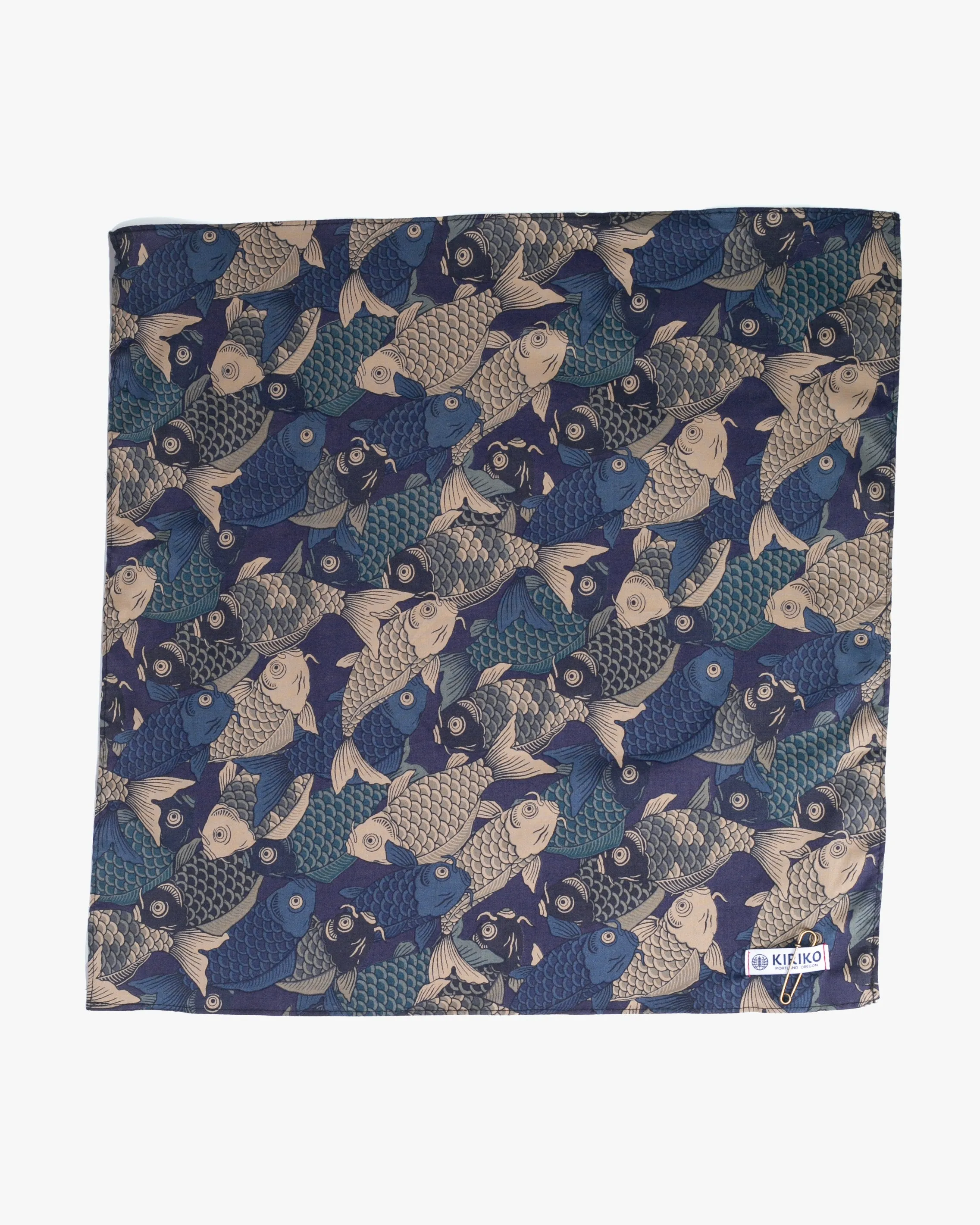 Kiriko Original Bandana, Koi Fish, Shades of Blue sold by Kiriko product image thumbnail 4