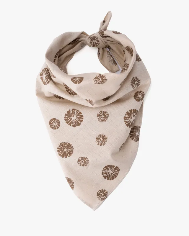 Kiriko Original Bandana, Kumo Shibori, Cream and Brown sold by Kiriko