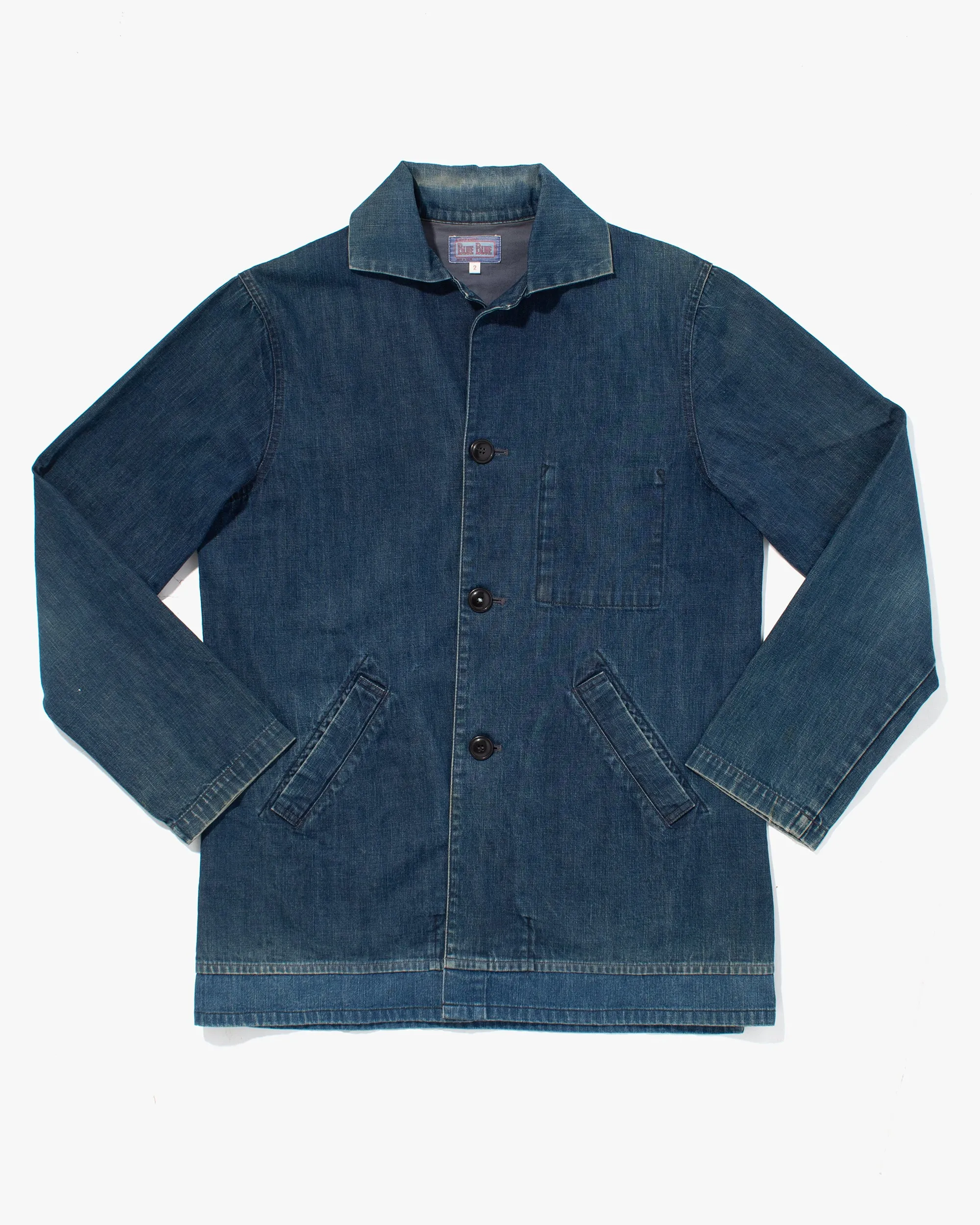 Japanese Repro Denim Chore Coat, Blue Blue, Double Hem - M sold by Kiriko product image thumbnail 2