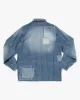 Japanese Repro Denim Chore Coat, Union Made, Pinstriped Patched Denim - M sold by Kiriko