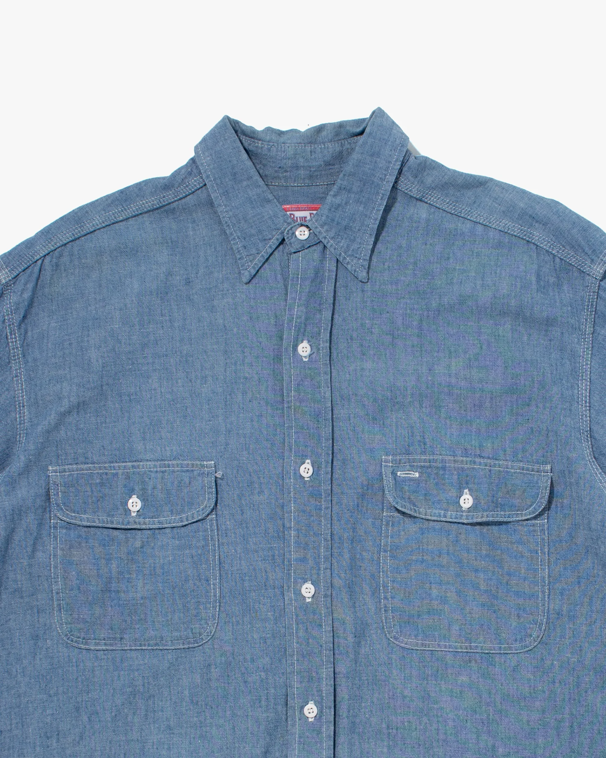Japanese Repro Button Up Shirt, Blue Blue, Black Elk Embroidery - M sold by Kiriko product image thumbnail 3