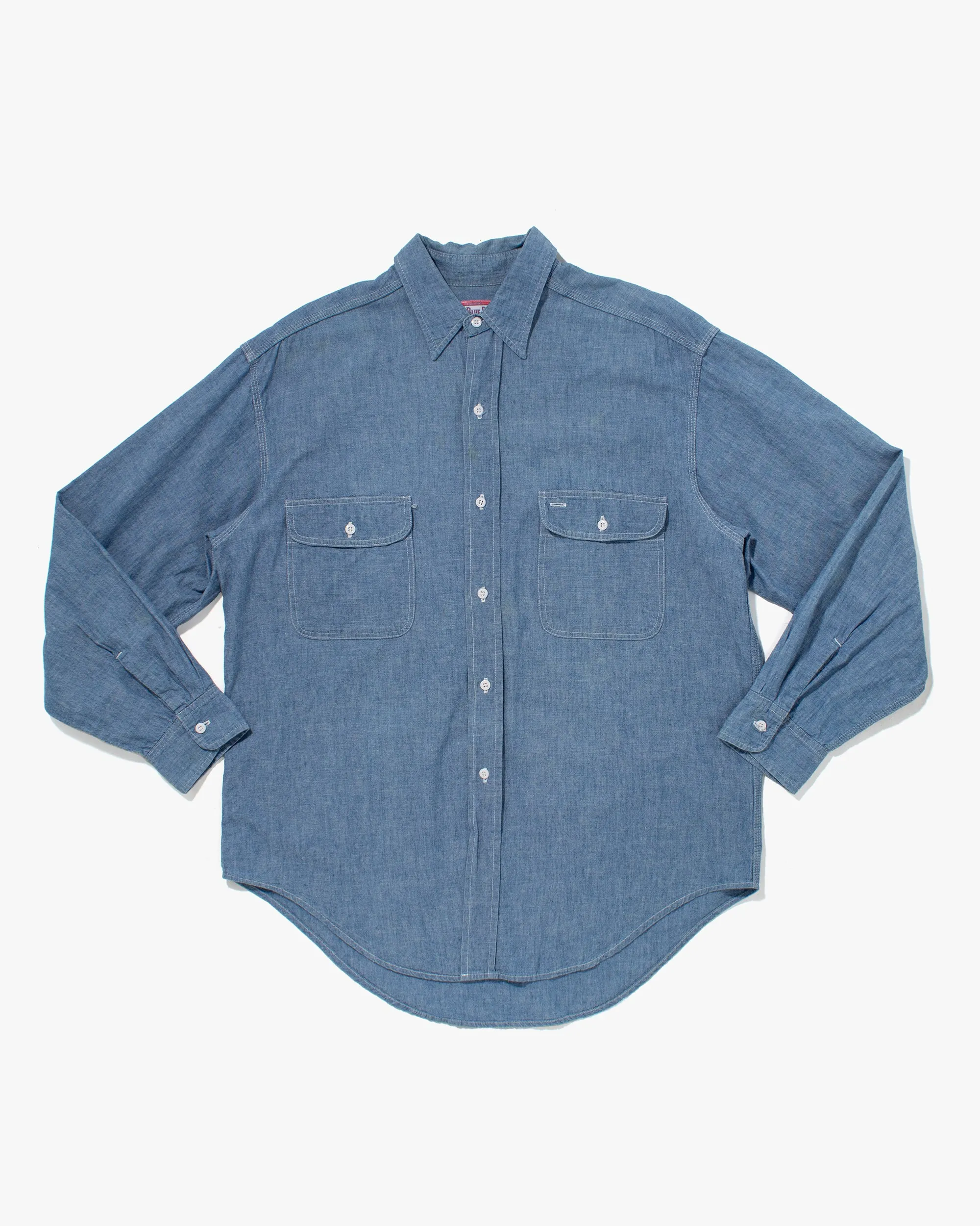 Japanese Repro Button Up Shirt, Blue Blue, Black Elk Embroidery - M sold by Kiriko product image thumbnail 2