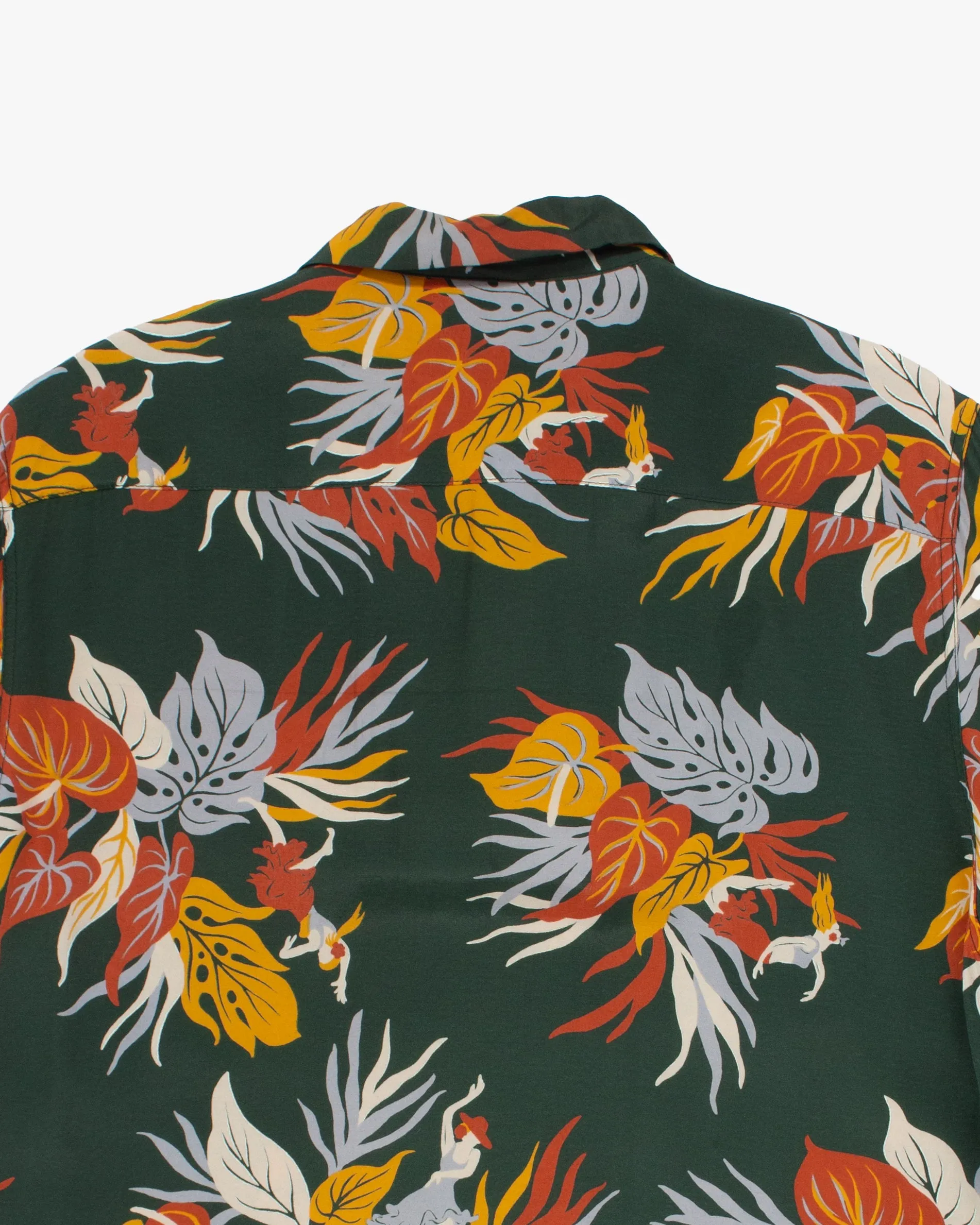 Japanese Repro, Long Sleeve Aloha Shirt, Radiall, Green with Multi Botanical - M sold by Kiriko product image thumbnail 4