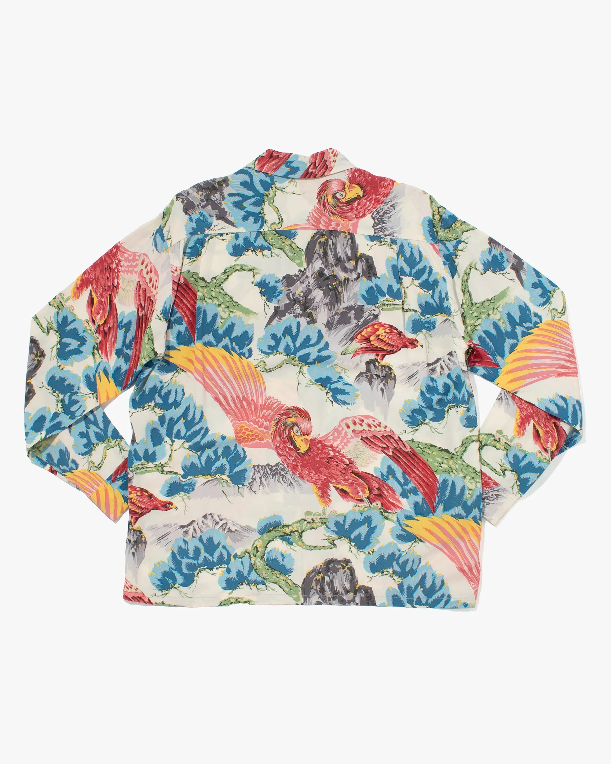 Japanese Repro, Long Sleeve Aloha Shirt, Sun Surf, Phoenix Scene - M sold by Kiriko product image thumbnail 3