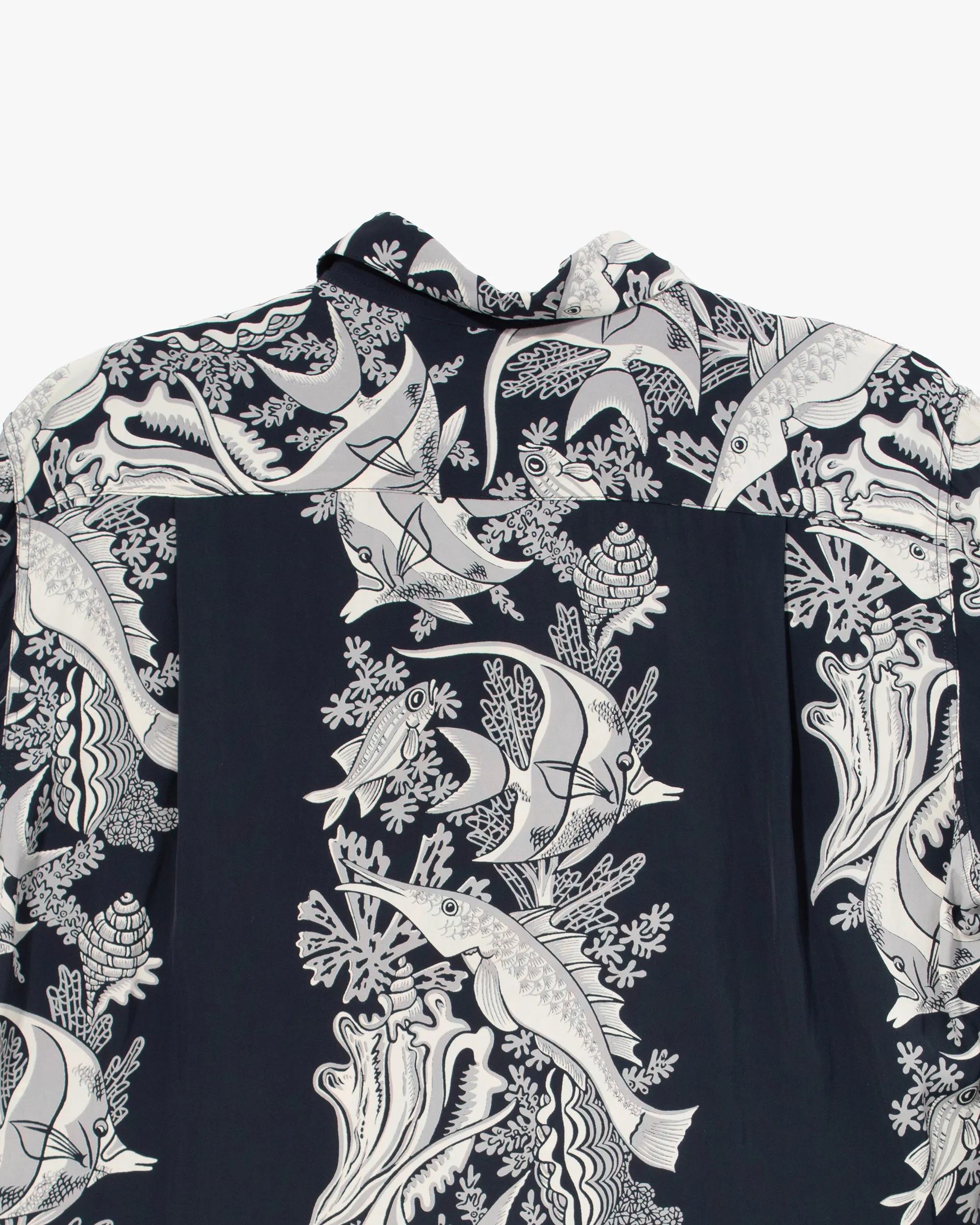 Japanese Repro, Short Sleeve Aloha Shirt, Sun Surf, Navy with Fish - M sold by Kiriko product image thumbnail 3