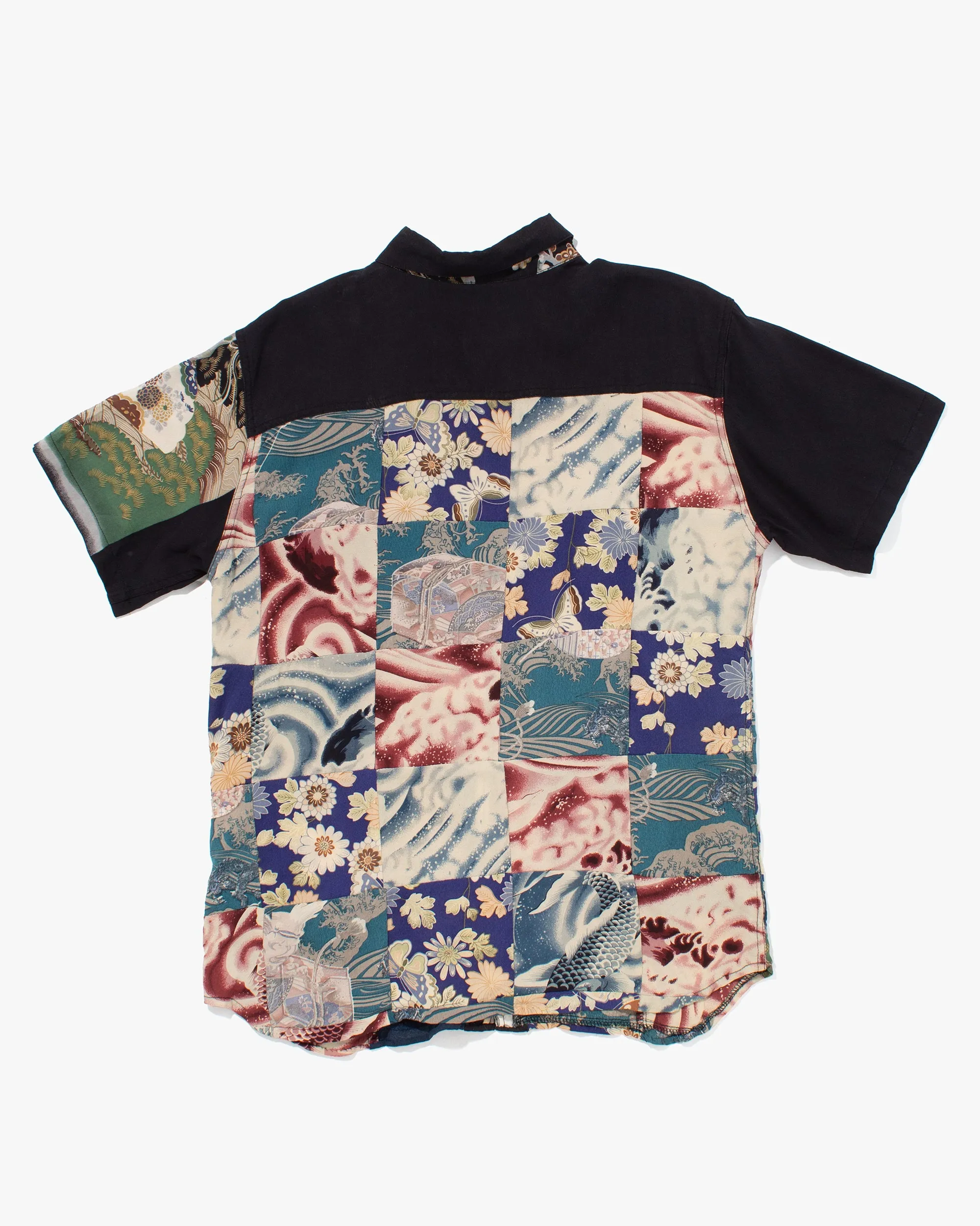 Japanese Repro, Short Sleeve Aloha Shirt, Japanese Classic Script, Multi Patchwork - M sold by Kiriko product image thumbnail 4