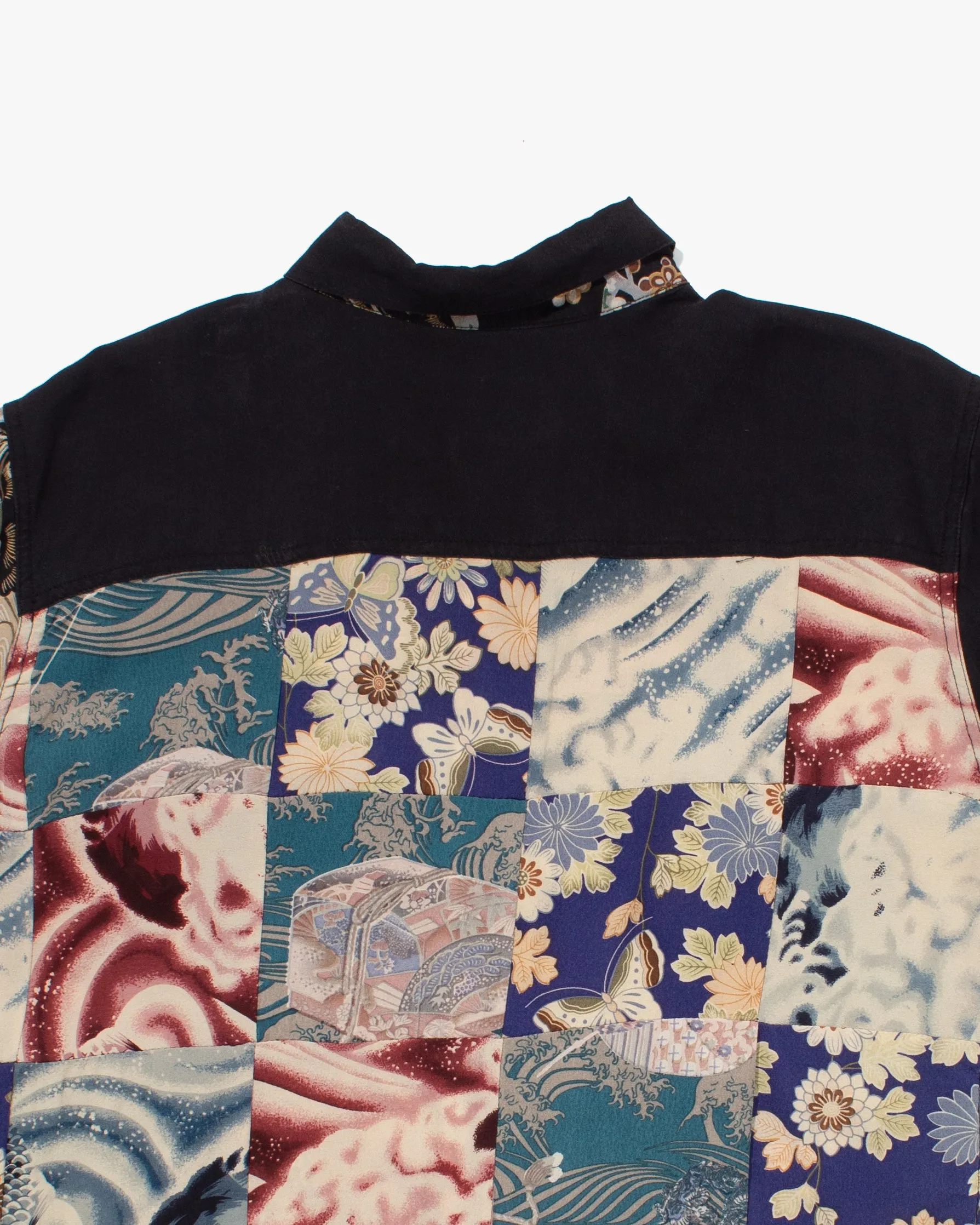 Japanese Repro, Short Sleeve Aloha Shirt, Japanese Classic Script, Multi Patchwork - M sold by Kiriko product image thumbnail 3