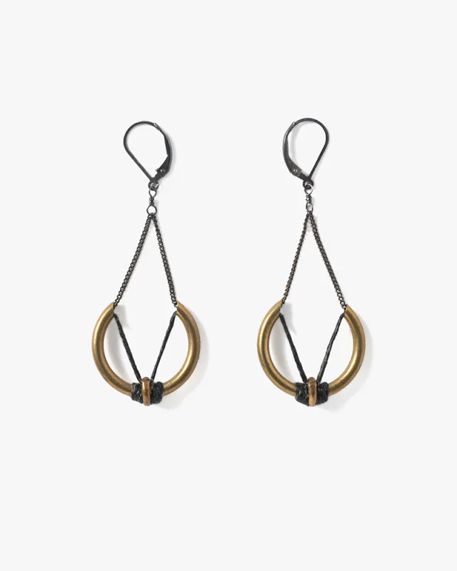 Boet Earrings, Ozarc, Brass and Black sold by Kiriko