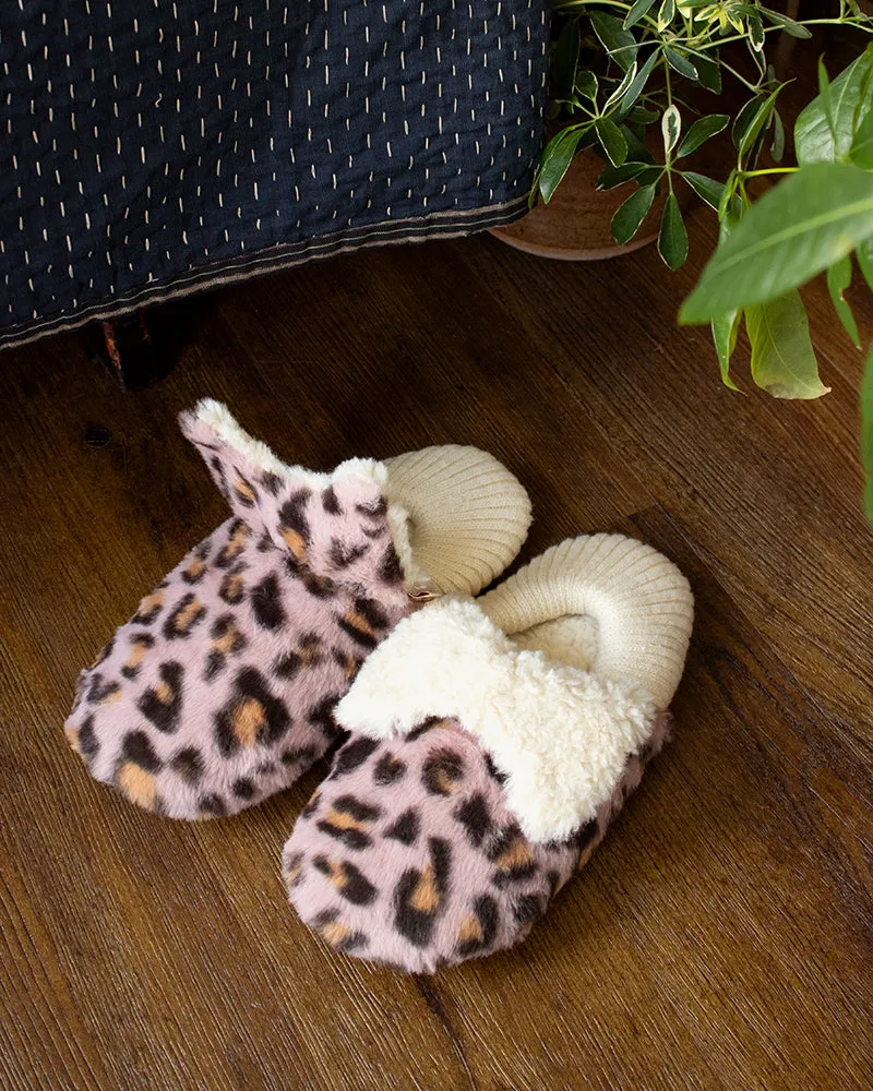 Momonga Slippers, Bisque, CDF Etendue, Pink Leopard sold by Kiriko