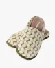 Slippers, Bisque, Tehtava, Zig-Zag Green and Cream sold by Kiriko