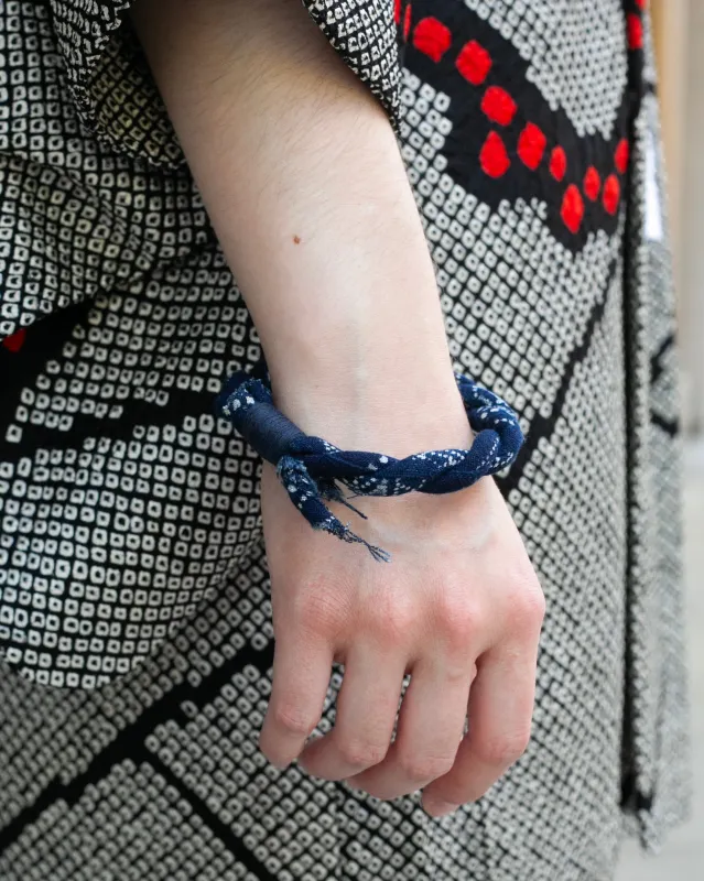 Boet x Kiriko Bracelet, Indigo Katazome with White Dots sold by Kiriko