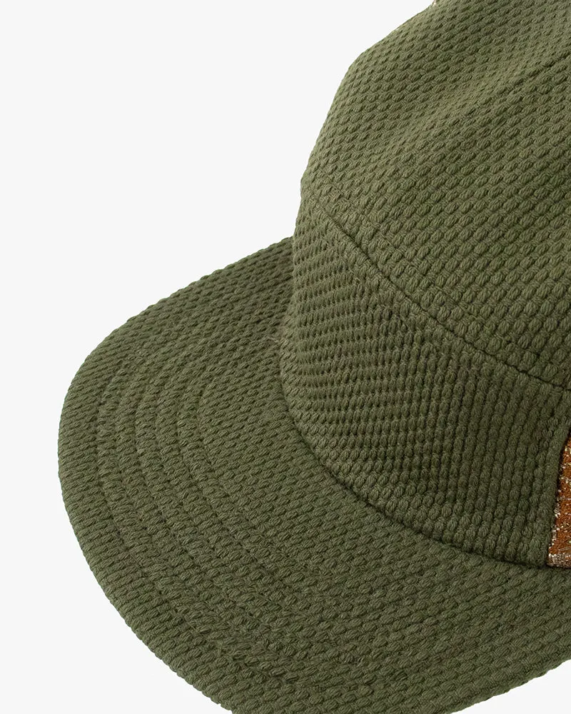 Kiriko Original Cap, 5-Panel, Sashi-Ori & Maru-Obi, Olive Green with Peacock and Multi Patterns sold by Kiriko product image thumbnail 5