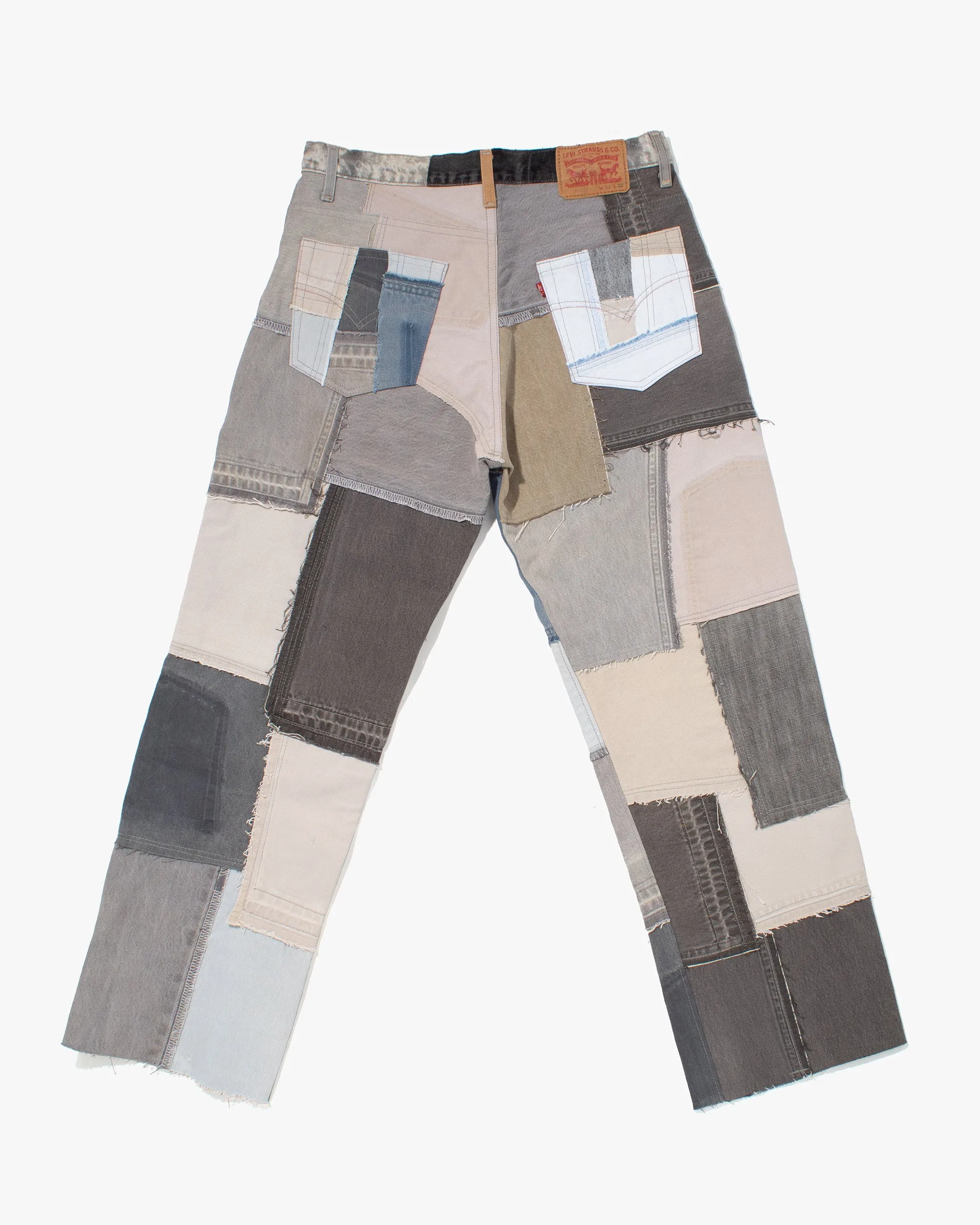 Kiriko Custom Jeans, Vintage Patchwork Denim, Levi's, Tan - 35 sold by Kiriko product image thumbnail 3