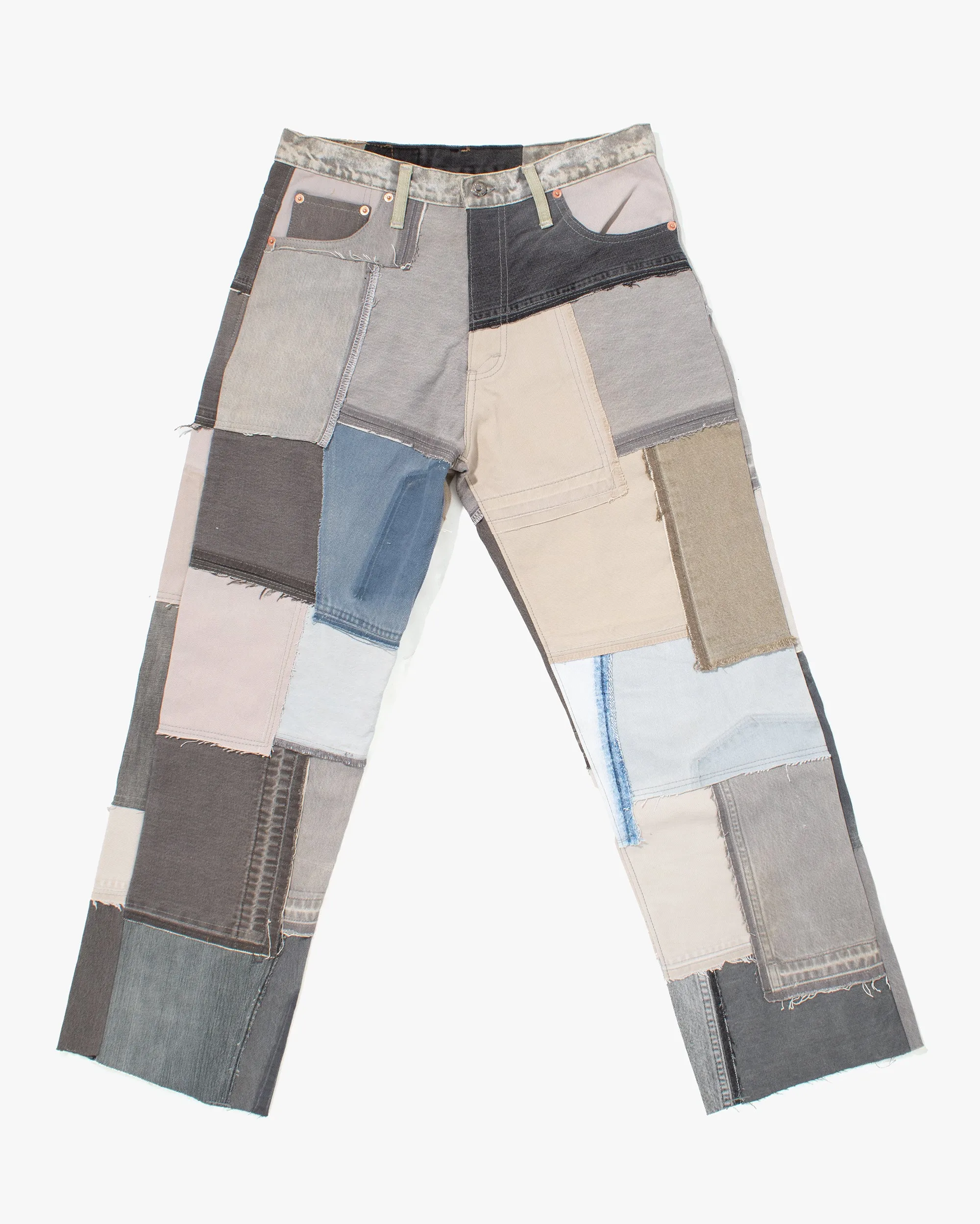 Kiriko Custom Jeans, Vintage Patchwork Denim, Levi's, Tan - 35 sold by Kiriko