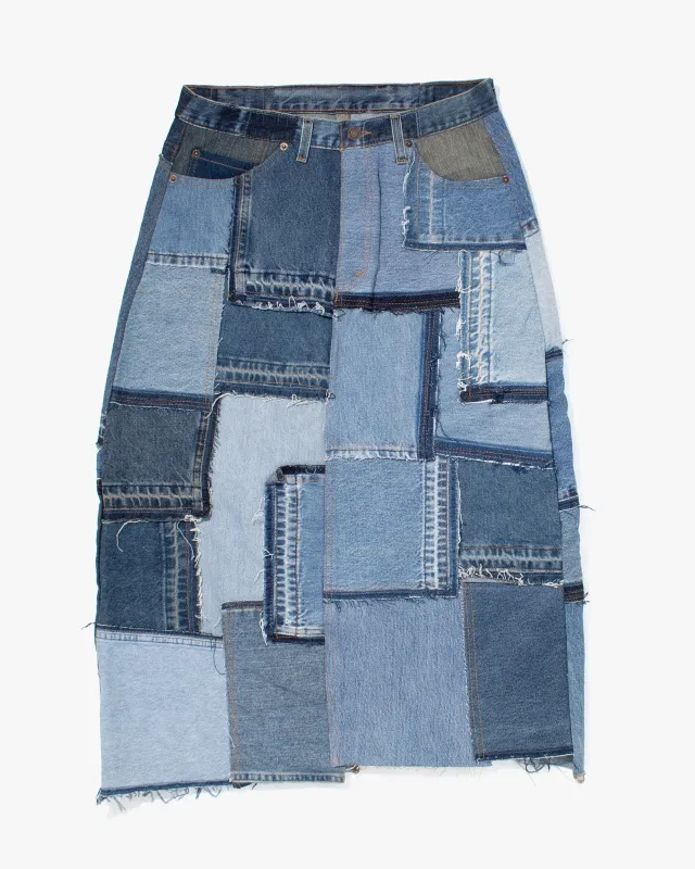 Kiriko Custom Skirt, Vintage Patchwork Denim, Levi's - 35 sold by Kiriko