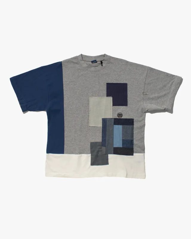 Kiriko Original Tee, Triple Split, Patched with Shippou Trim, Grey sold by Kiriko