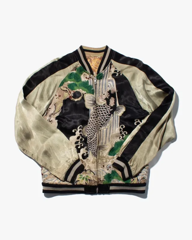 Japanese Repro Souvenir Jacket, Reversible, Koi Fish sold by Kiriko