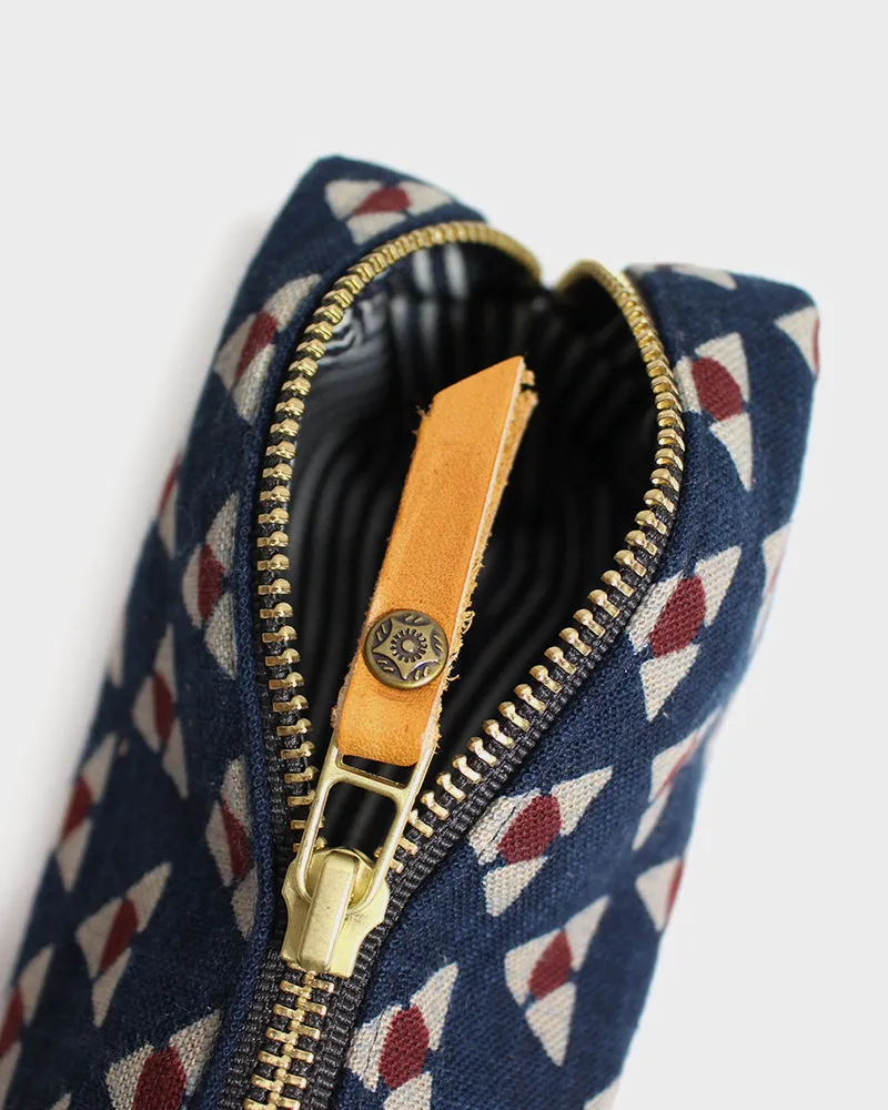 Kiriko Original Pencil Pouch, Indigo Uroko sold by Kiriko product image thumbnail 3