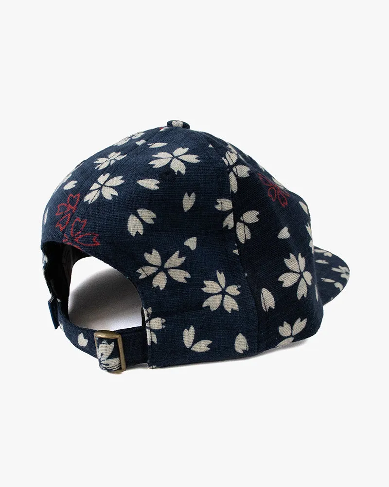 Kiriko Original Cap, 6-Panel Indigo Sakura with Solid Indigo Underbill sold by Kiriko product image thumbnail 3