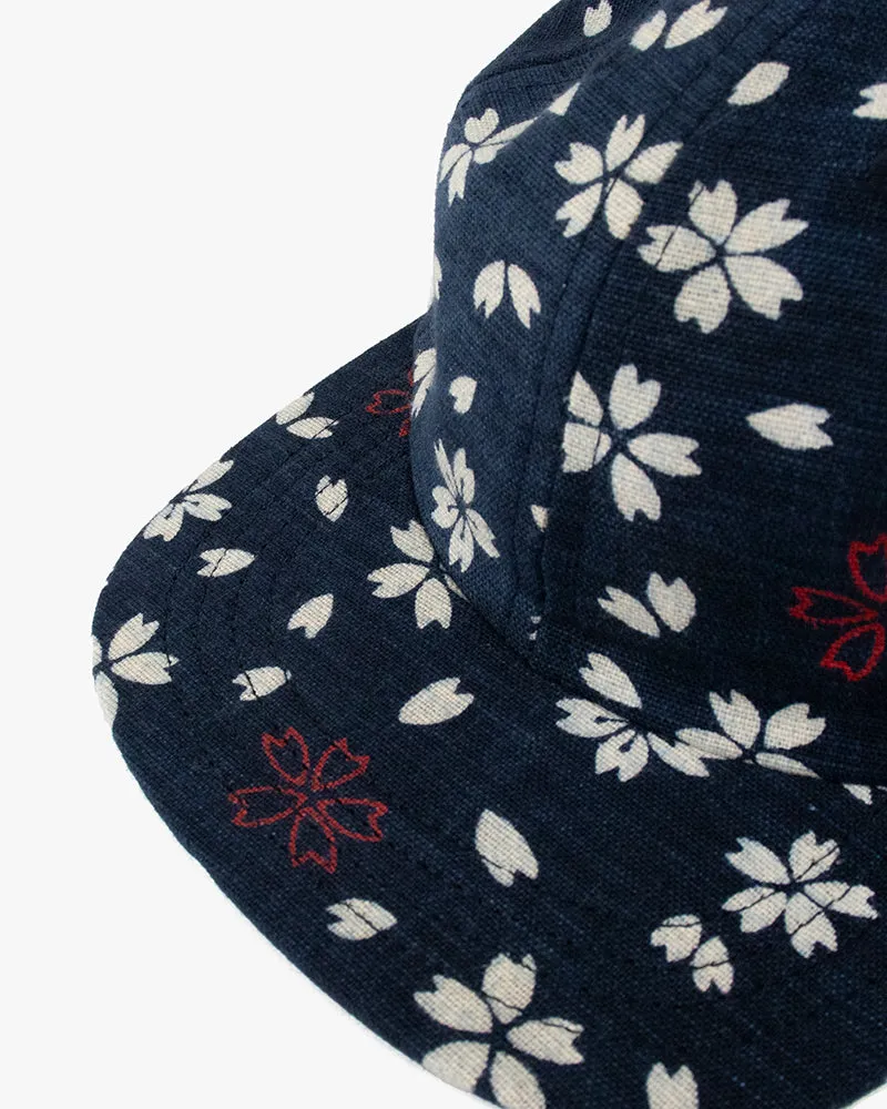 Kiriko Original Cap, 6-Panel Indigo Sakura with Solid Indigo Underbill sold by Kiriko product image thumbnail 2