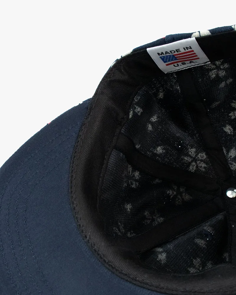 Kiriko Original Cap, 6-Panel Indigo Sakura with Solid Indigo Underbill sold by Kiriko product image thumbnail 4
