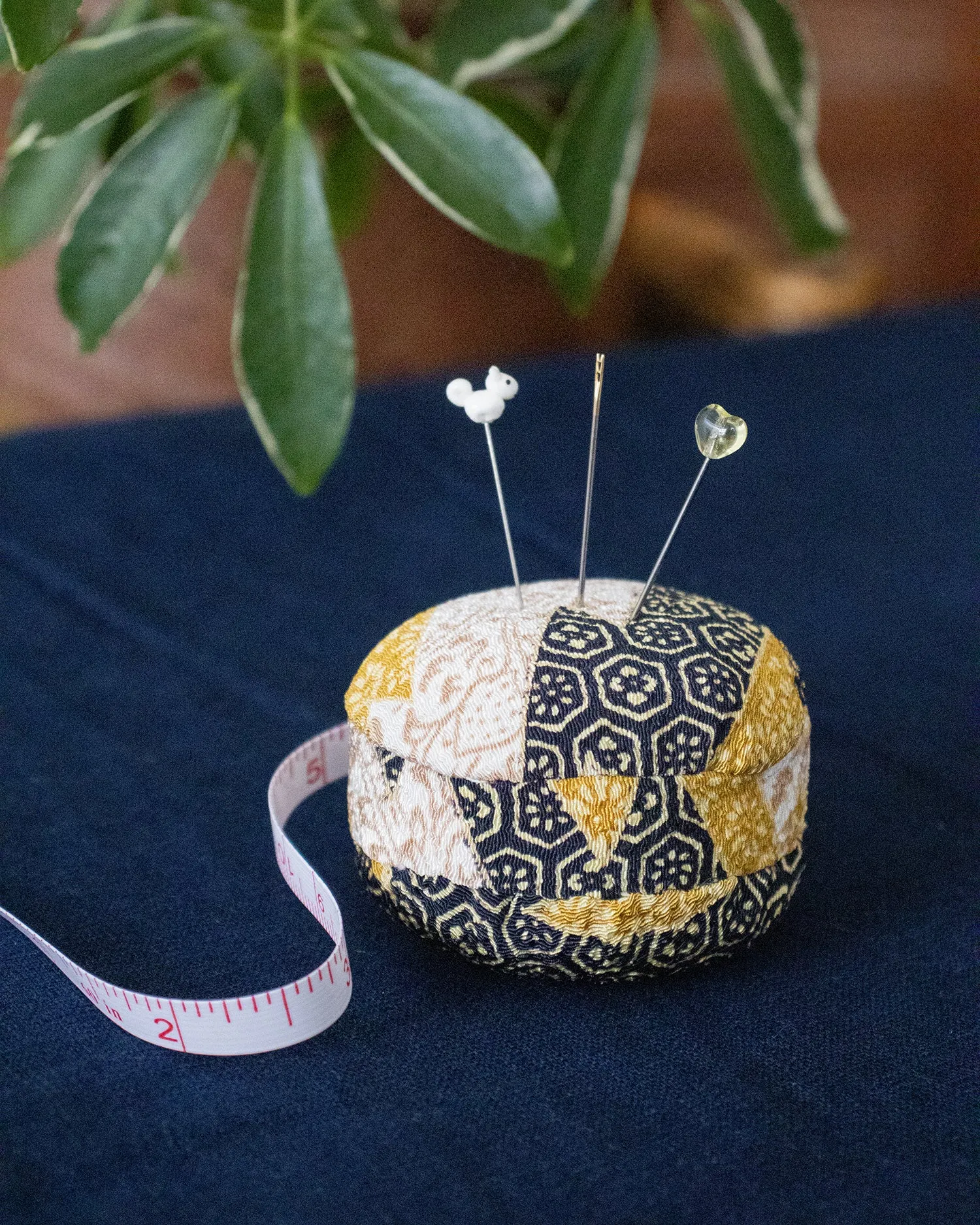 Hiro, Macaron Measure Pin Cushion, Black and Yellow, Kikkou sold by Kiriko