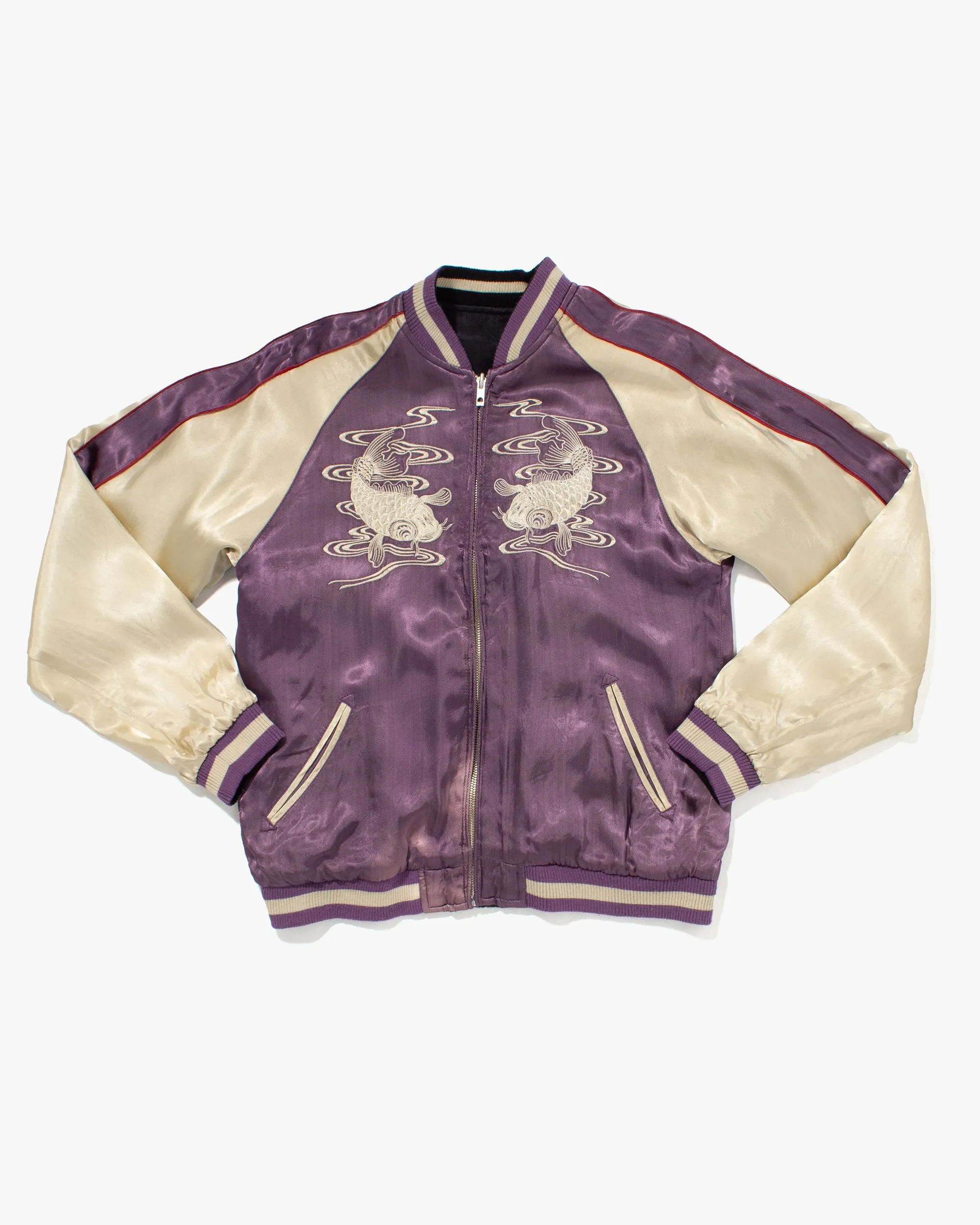 Japanese Repro Souvenir Jacket, Reversible, Black with Dragon and Sakura - M sold by Kiriko product image thumbnail 2