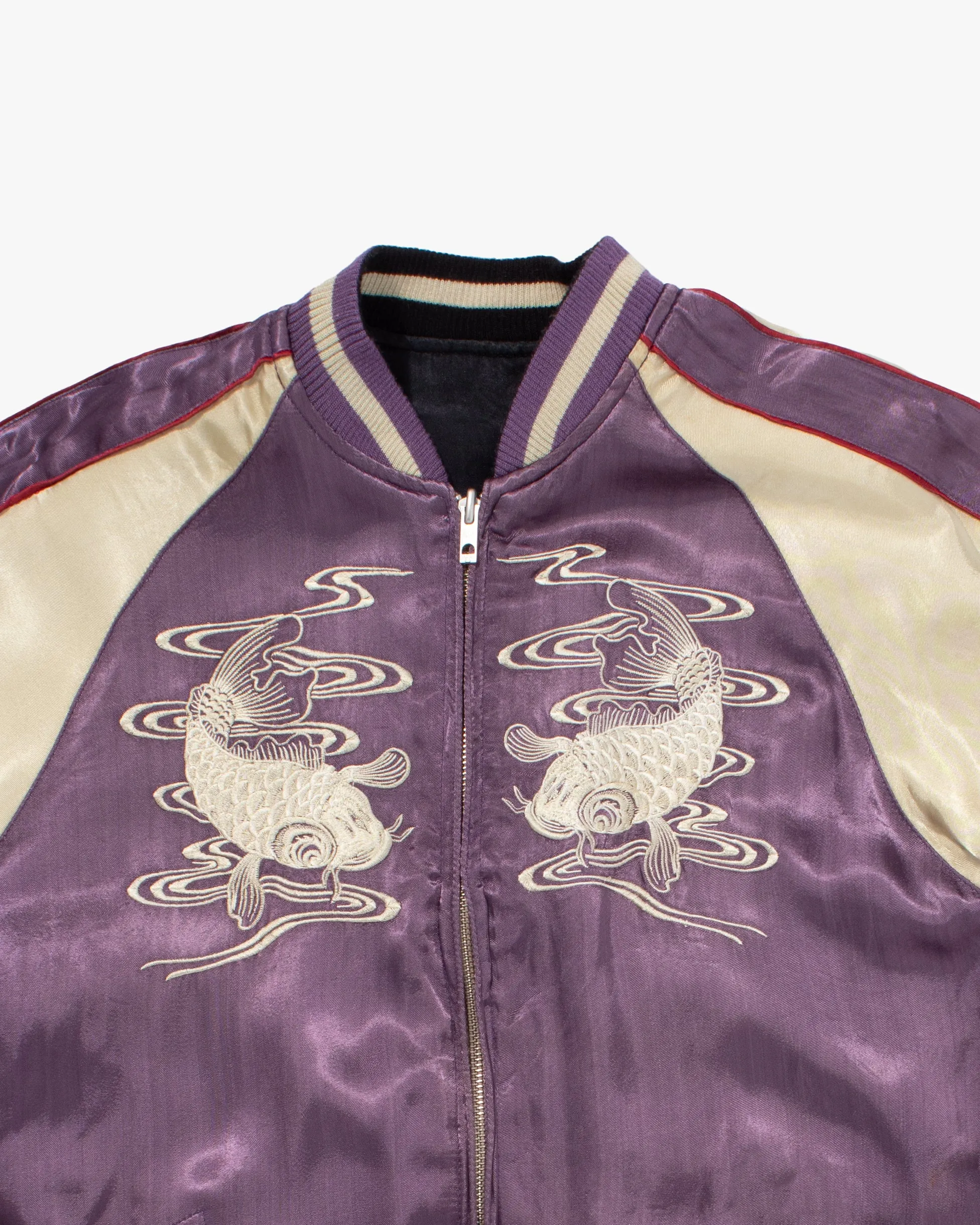 Japanese Repro Souvenir Jacket, Reversible, Black with Dragon and Sakura - M sold by Kiriko product image thumbnail 4