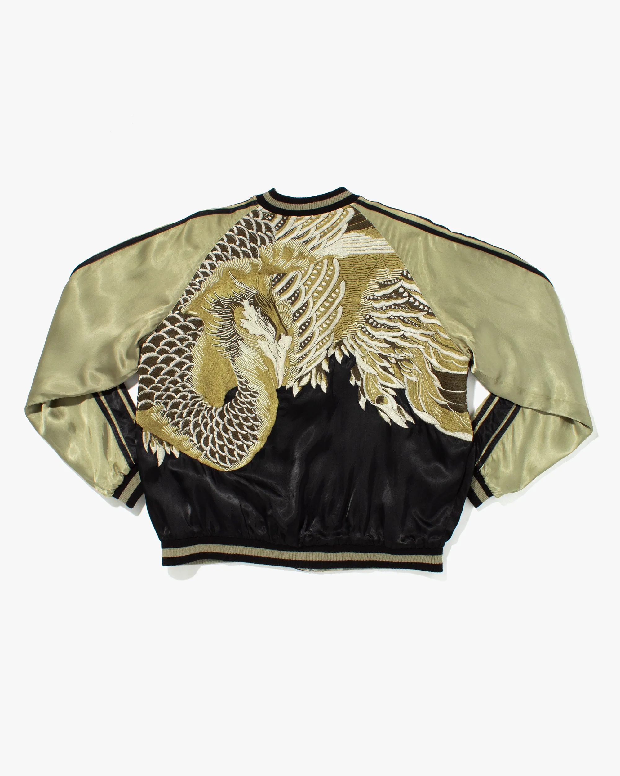Japanese Repro Souvenir Jacket, Reversible, Black with Green Phoenix - XL sold by Kiriko product image thumbnail 5