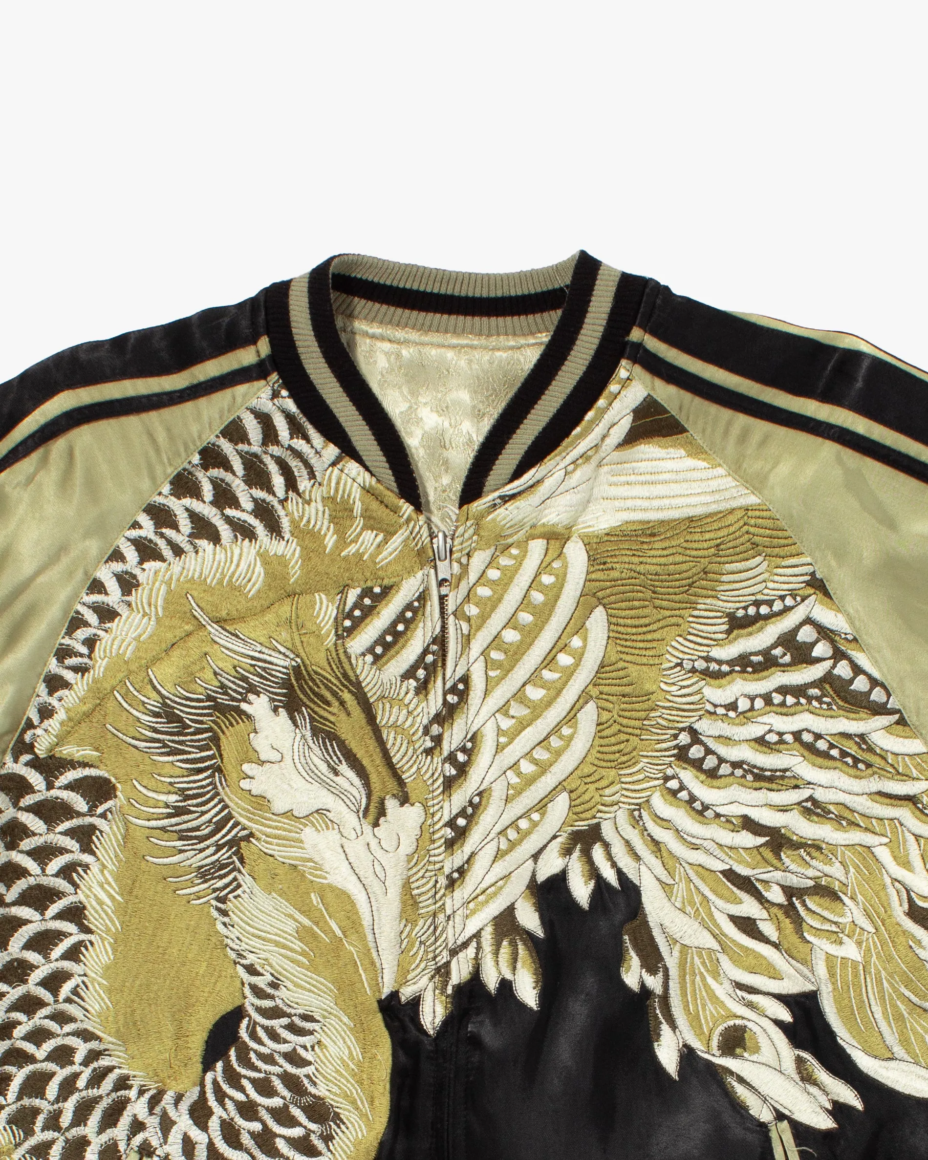 Japanese Repro Souvenir Jacket, Reversible, Black with Green Phoenix - XL sold by Kiriko product image thumbnail 3