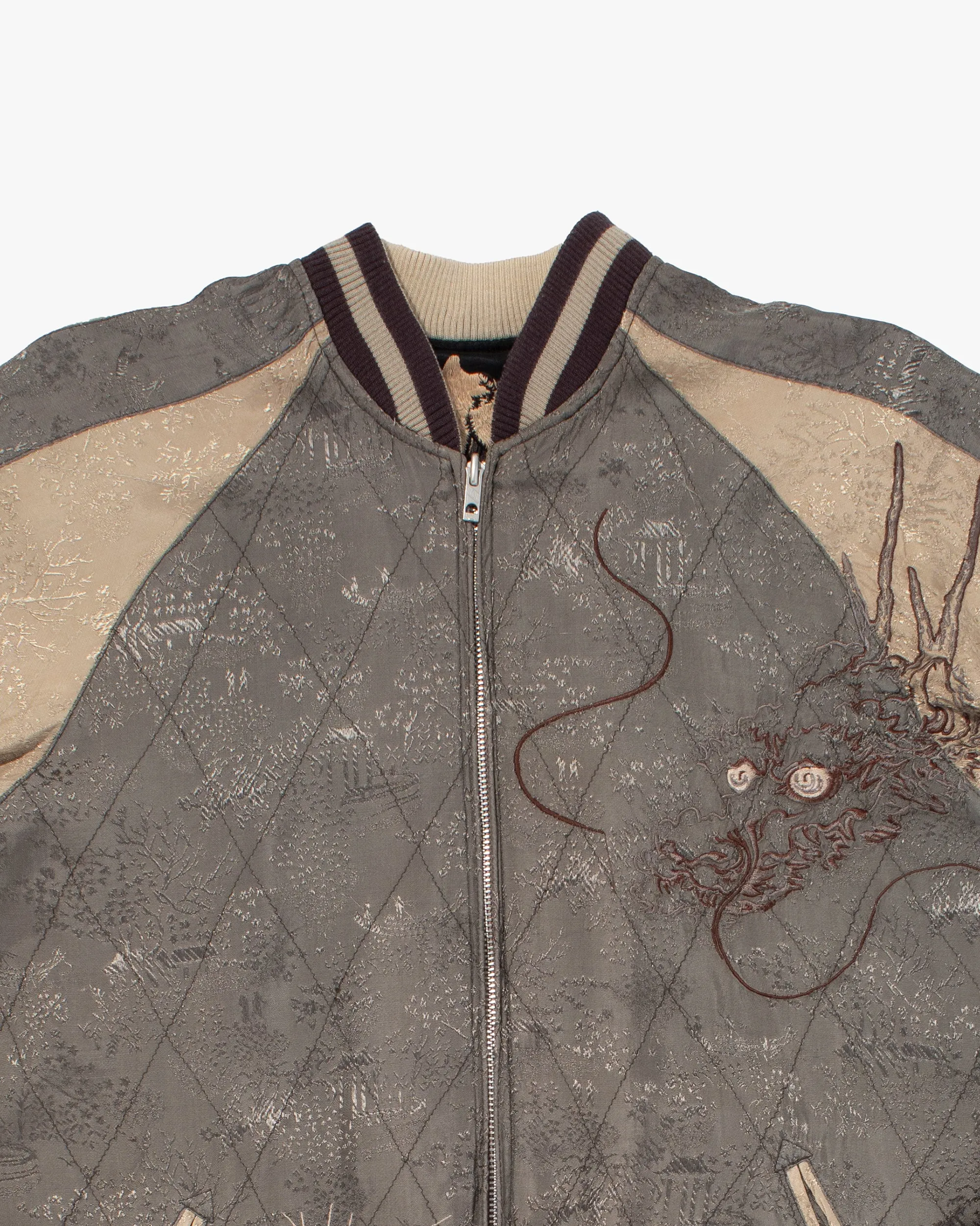 Japanese Repro Souvenir Jacket, Reversible, Black with Karakusa - L sold by Kiriko product image thumbnail 4