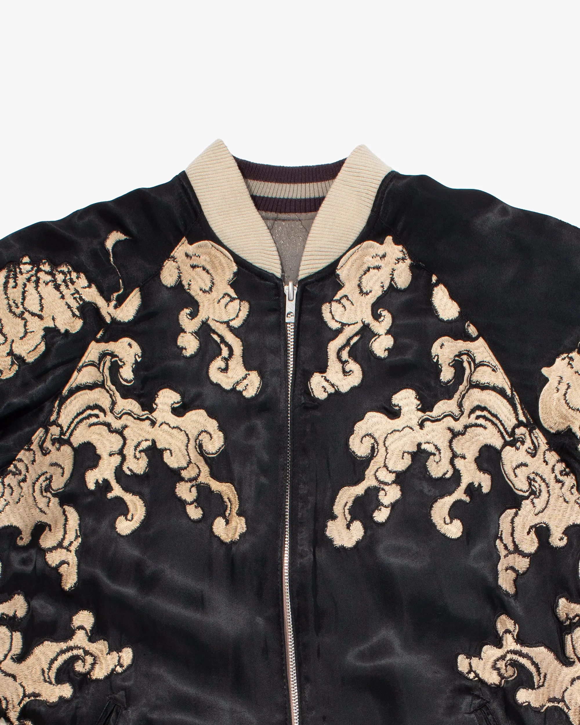 Japanese Repro Souvenir Jacket, Reversible, Black with Karakusa - L sold by Kiriko product image thumbnail 3