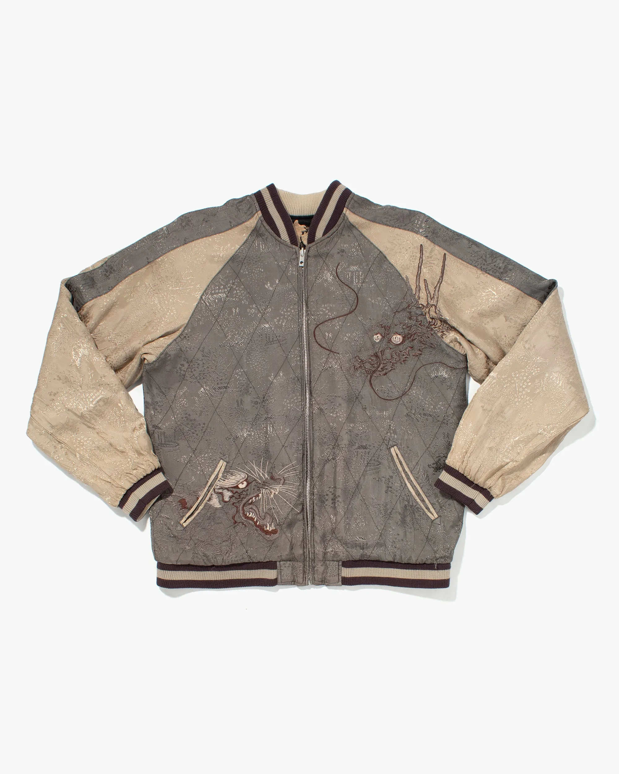 Japanese Repro Souvenir Jacket, Reversible, Black with Karakusa - L sold by Kiriko product image thumbnail 2