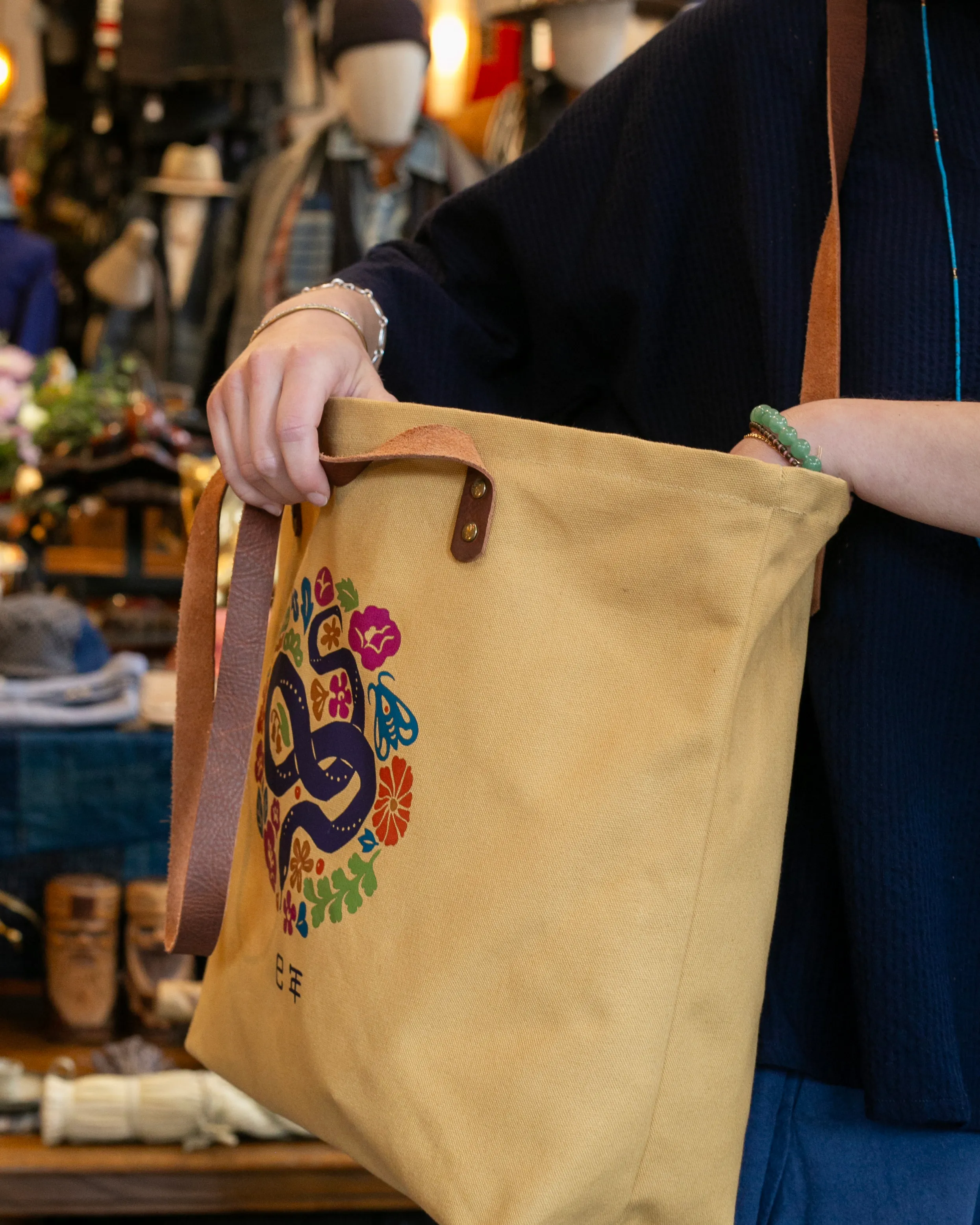 Kiriko Original Canvas Snake Tote, Harvest Tan, Large sold by Kiriko product image thumbnail 2