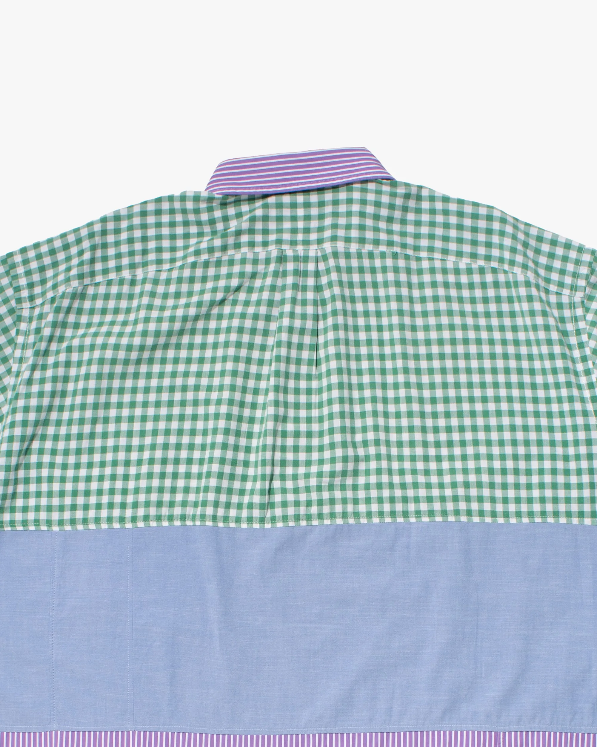 US Vintage Button Up Short Sleeve Shirt, La Rocca, Green Plaid w/ Purple Stripes - XL sold by Kiriko product image thumbnail 4