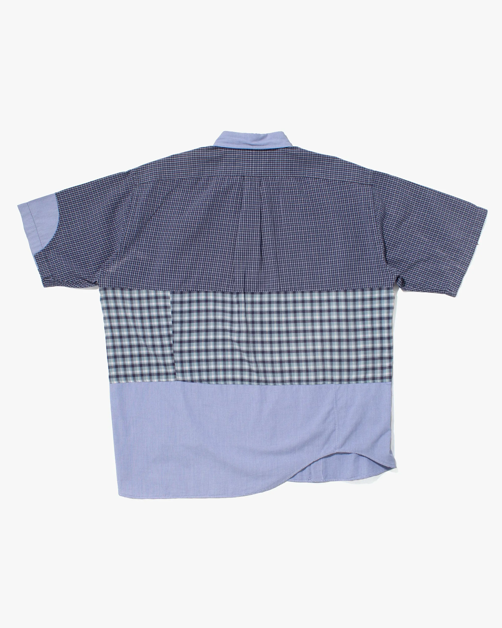 US Vintage Button Up Short Sleeve Shirt, La Rocca, Shades of Blue Plaid - L sold by Kiriko product image thumbnail 3