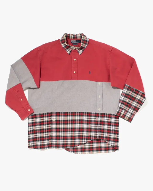 U.S. Vintage Button Up Long Sleeve Shirt, La Rocca, Red with Red and Green Plaid - M sold by Kiriko