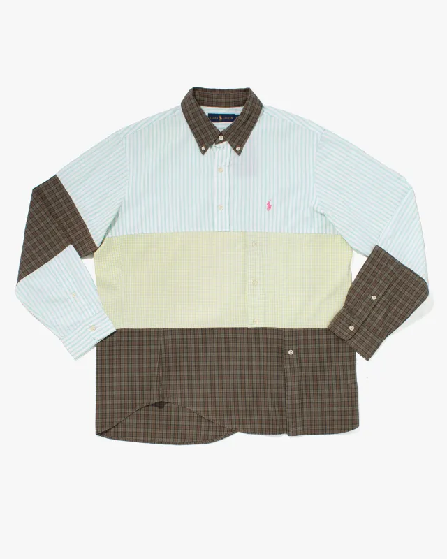 U.S. Vintage Button Up Long Sleeve Shirt, La Rocca, Shades of Green Plaid - M sold by Kiriko