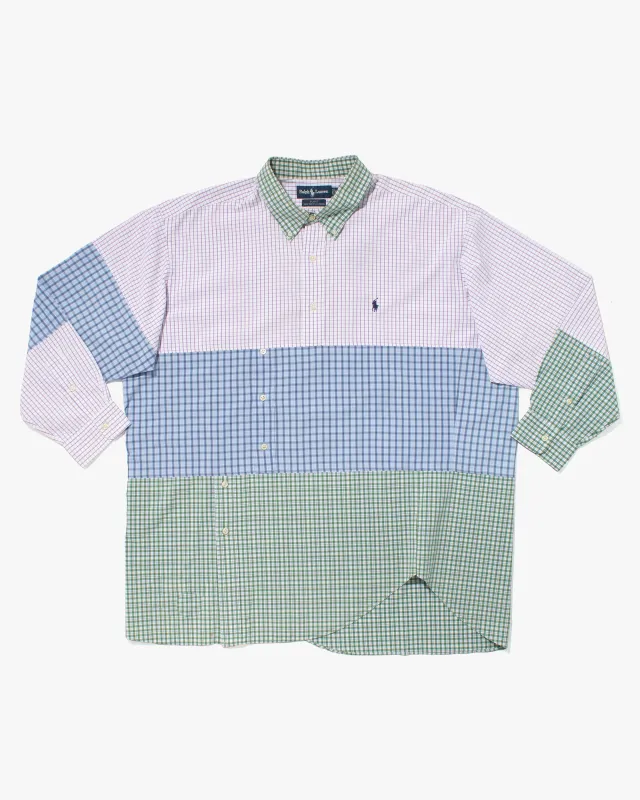 U.S. Vintage Button Up Long Sleeve Shirt, La Rocca, Green Plaid and Purple Checker - XL sold by Kiriko