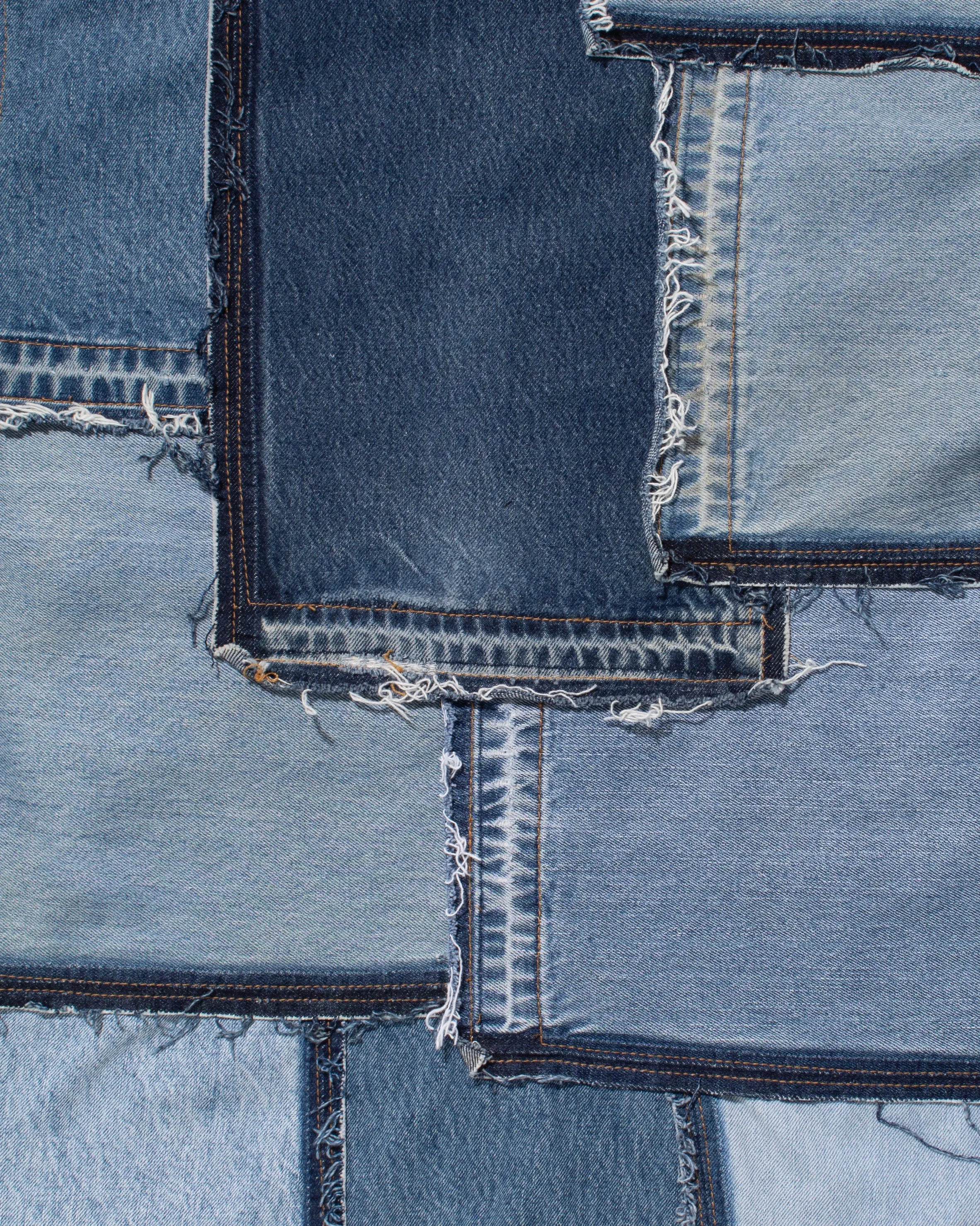 U.S. Vintage Patchwork Denim Jacket, Levi's, Medium Wash with Grey Collar - L sold by Kiriko product image thumbnail 2