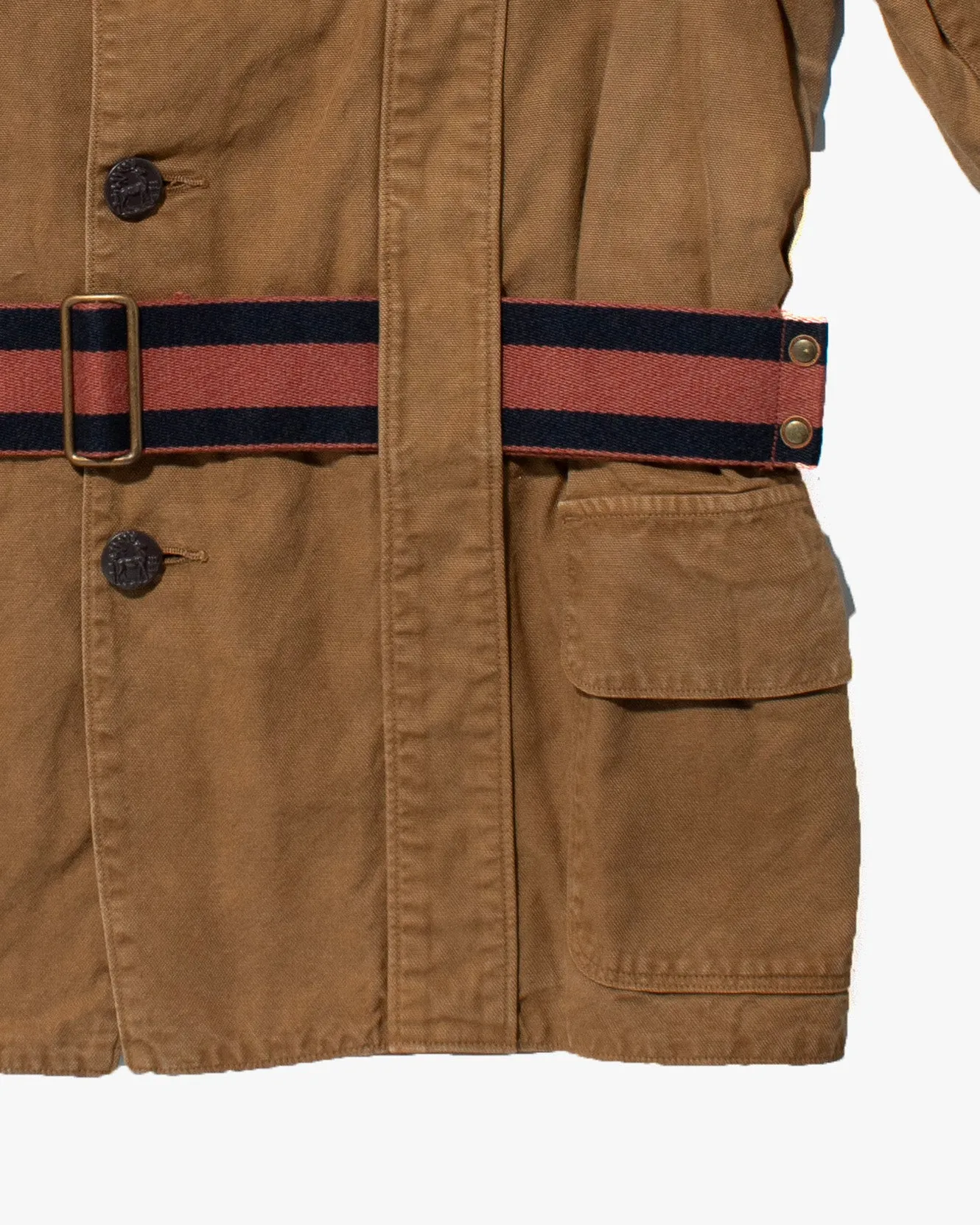 Japanese Repro Jacket, Kapital, Tan with Striped Belt - L sold by Kiriko product image thumbnail 4
