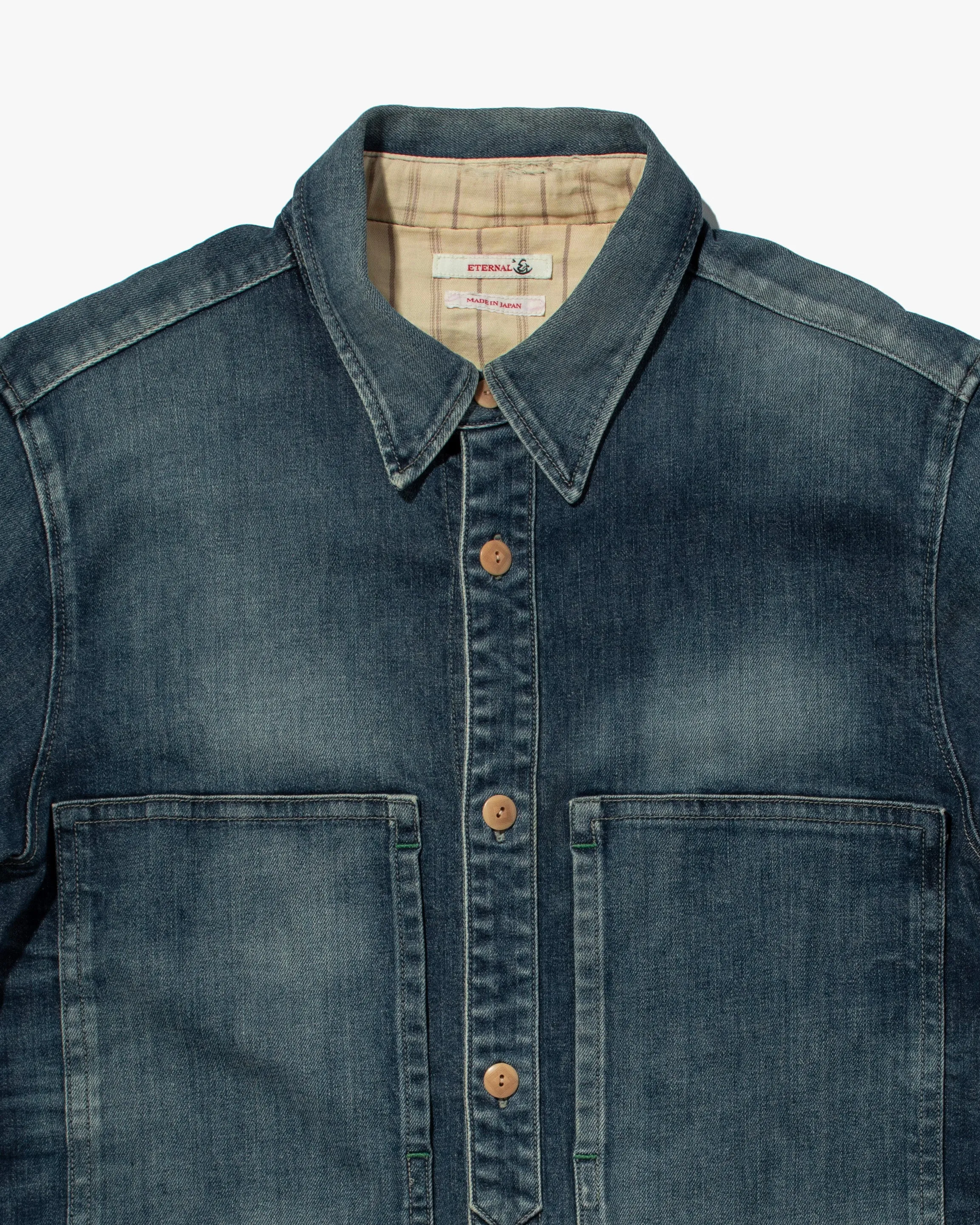 Japanese Repro Chore Coat, Eternal, Blue Denim - L sold by Kiriko product image thumbnail 2