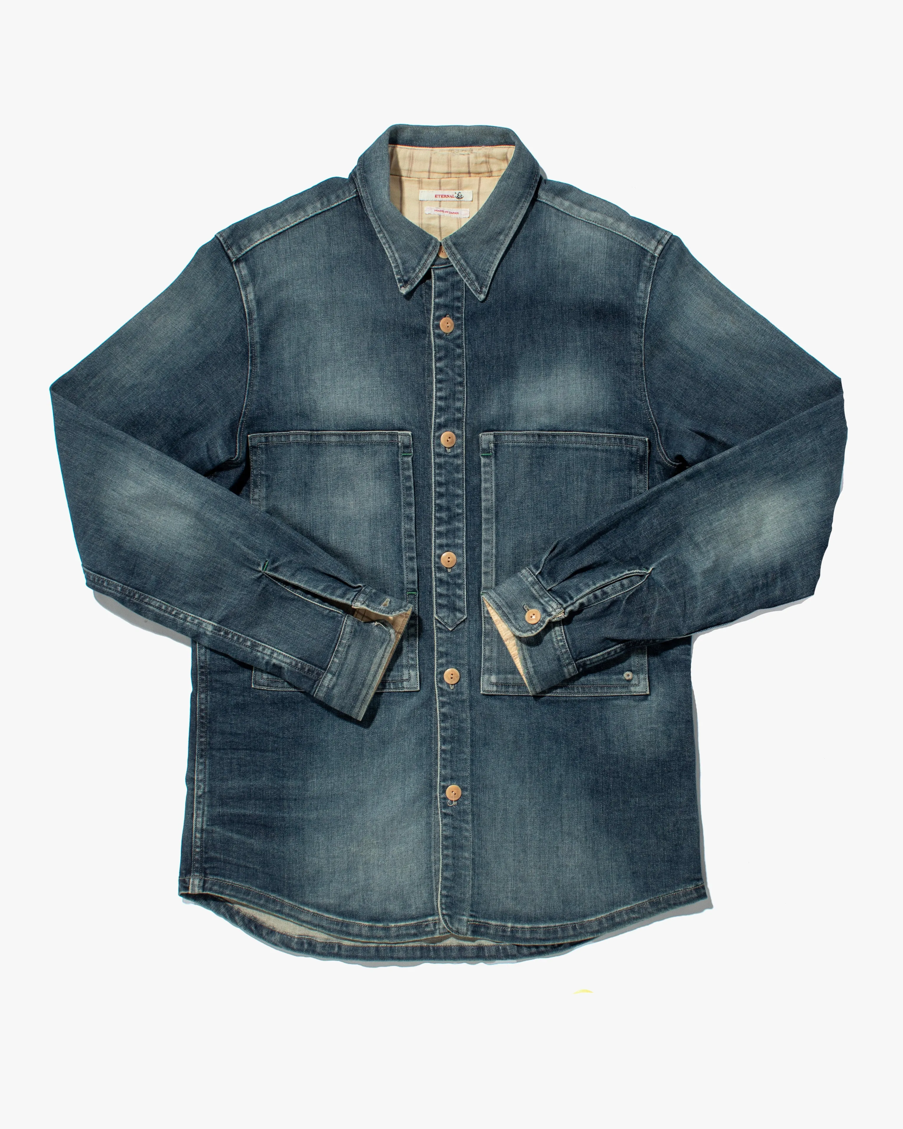 Japanese Repro Chore Coat, Eternal, Blue Denim - L sold by Kiriko