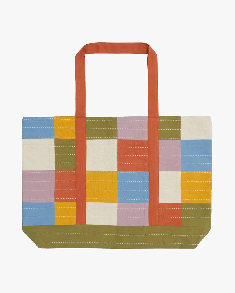 Anchal, Checkered Canvas Tote Bag sold by Kiriko product image thumbnail 3