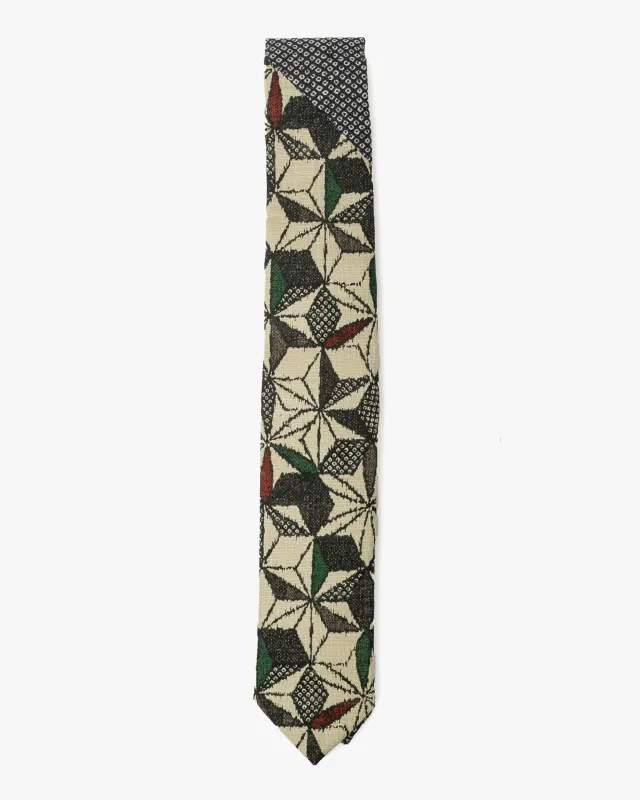 Kiriko Original Tie, Two Tone, Indigo Shibori and Multi Color Asanoha sold by Kiriko