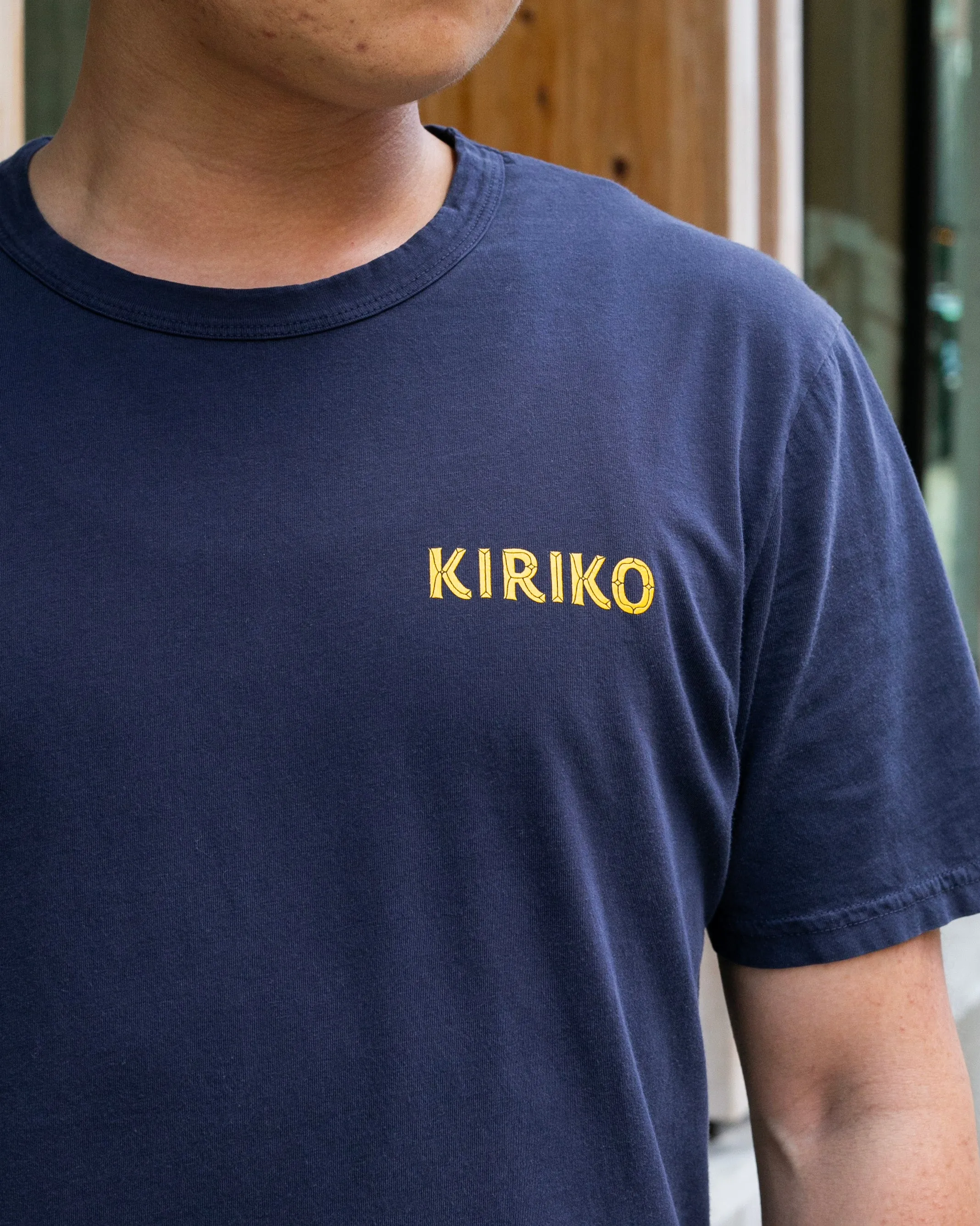 Kiriko Original Tee, 6 oz Cotton, Navy with Yellow Gradient Koi-Dragon sold by Kiriko product image thumbnail 3