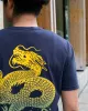 Kiriko Original Tee, 6 oz Cotton, Navy with Yellow Gradient Koi-Dragon sold by Kiriko