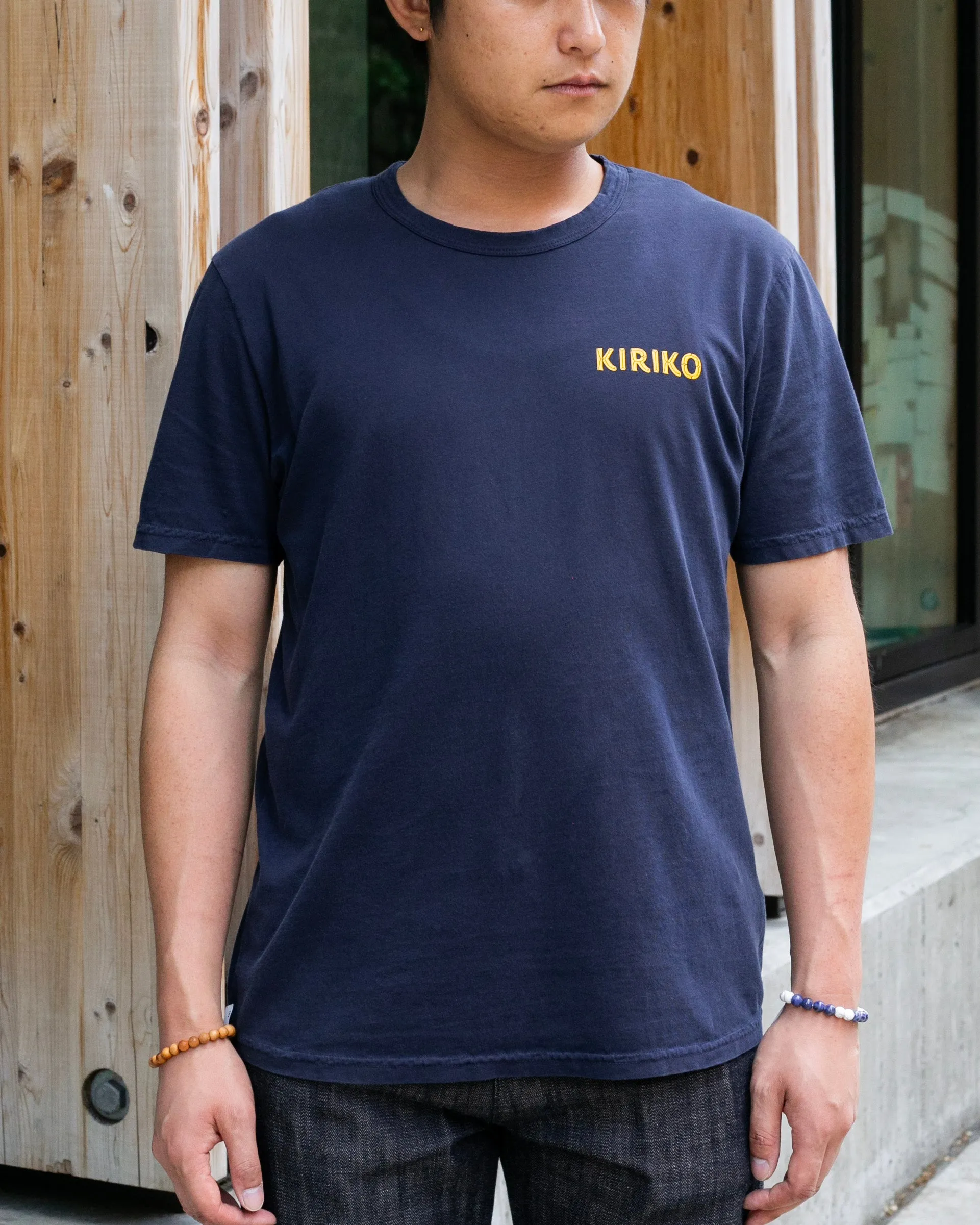 Kiriko Original Tee, 6 oz Cotton, Navy with Yellow Gradient Koi-Dragon sold by Kiriko product image thumbnail 2